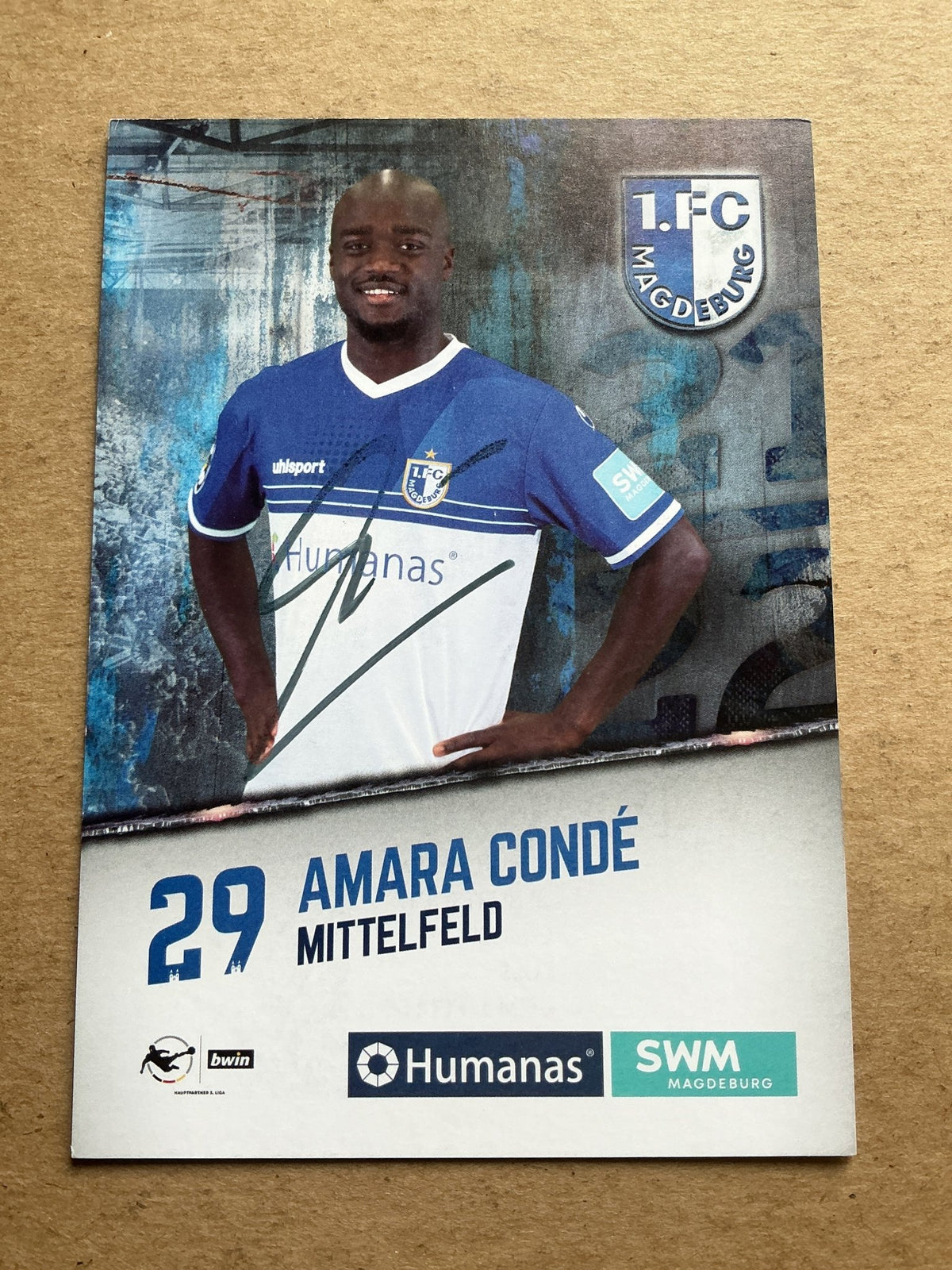 Amara Condé, Germany 🇩🇪 1.FC Magdeburg 2021/22 hand signed - Autographs-World