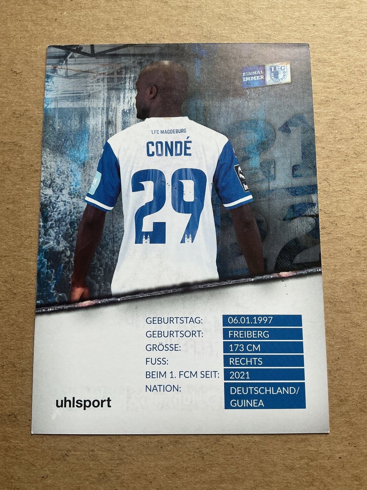 Amara Condé, Germany 🇩🇪 1.FC Magdeburg 2021/22 hand signed - Autographs-World