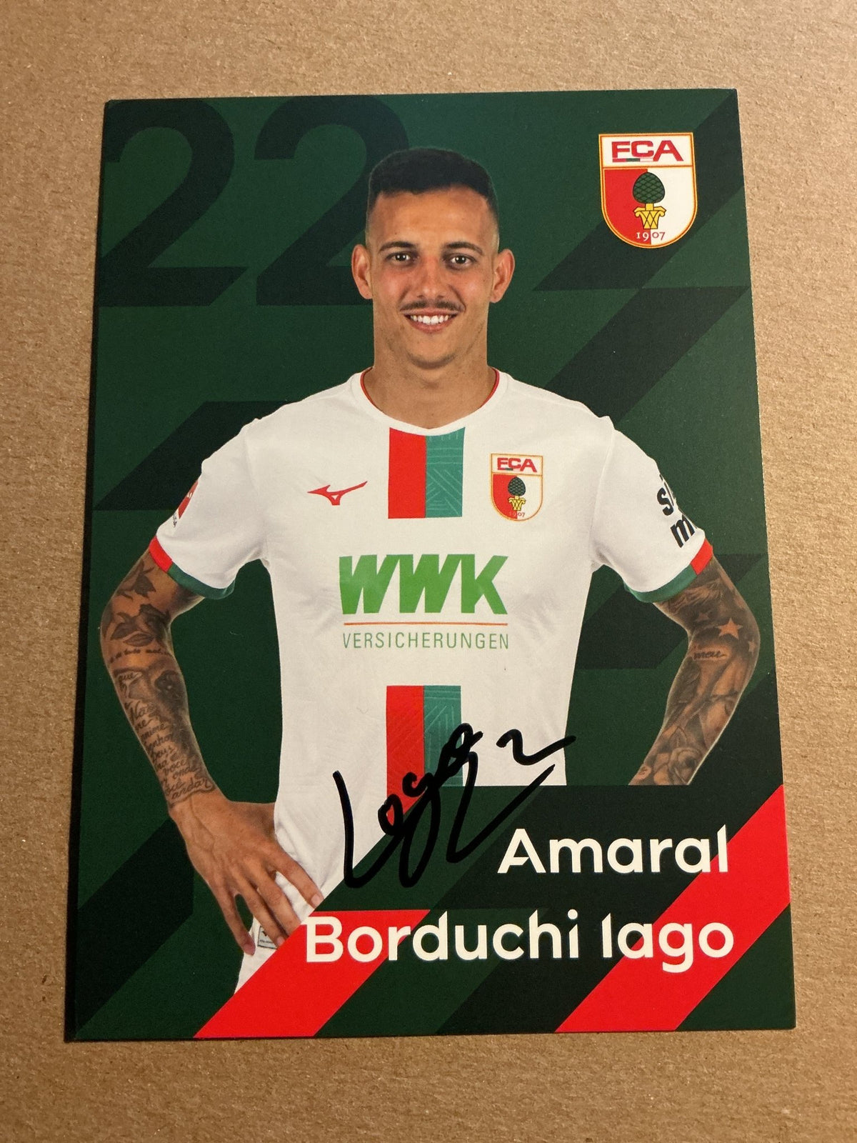 Amaral Borduchi Iago, Brazil 🇧🇷 FC Augsburg 2023/24 hand signed - Autographs-World