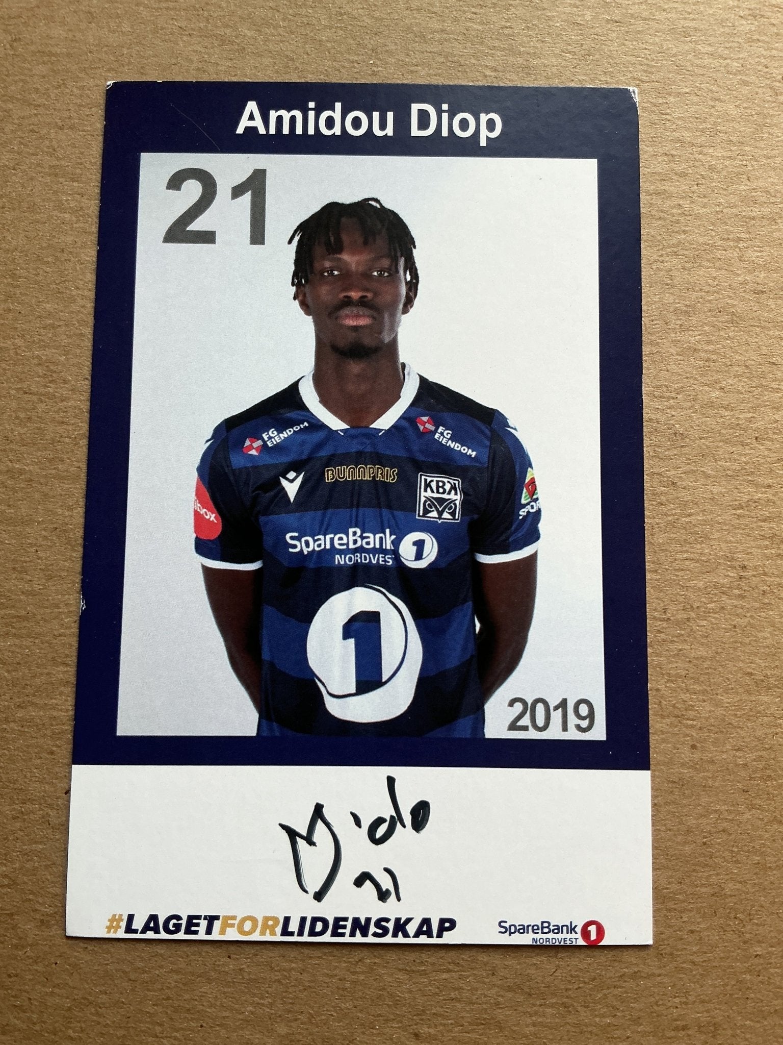 Amidou Diop, Senegal 🇸🇳 Kristiansund BK 2019/20 hand signed - Autographs-World