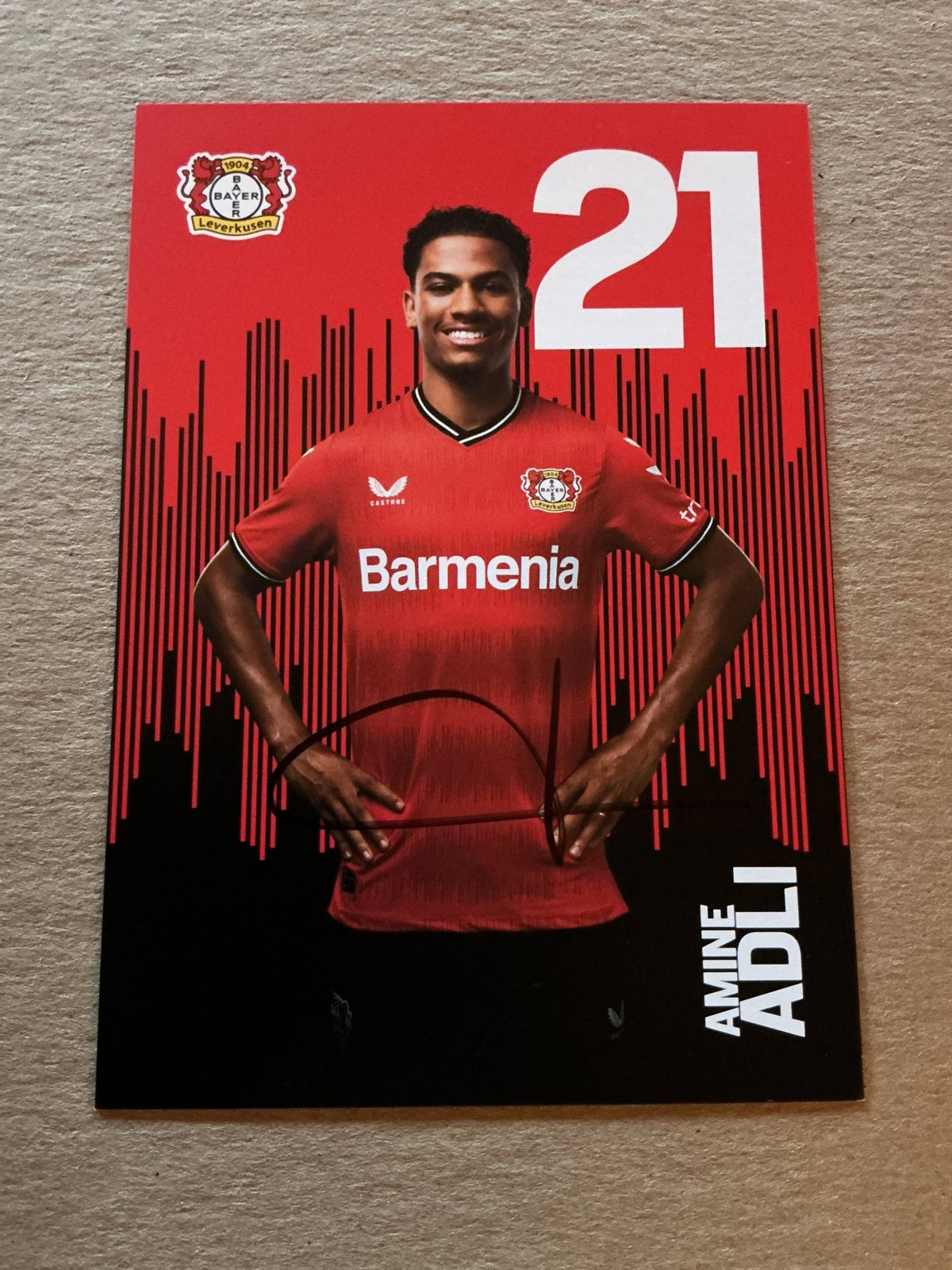 Amine Adli, France 🇫🇷 Bayer 04 Leverkusen 2022/23 hand signed - Autographs-World