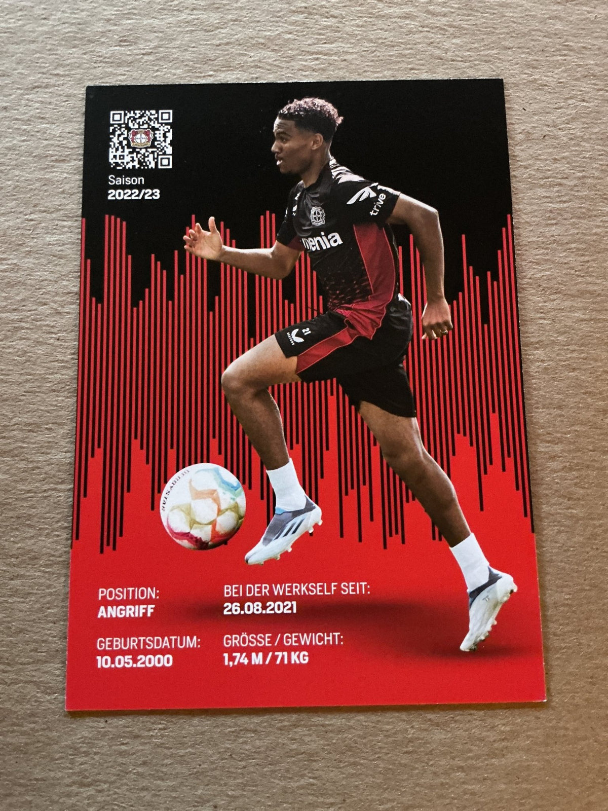 Amine Adli, France 🇫🇷 Bayer 04 Leverkusen 2022/23 hand signed - Autographs-World