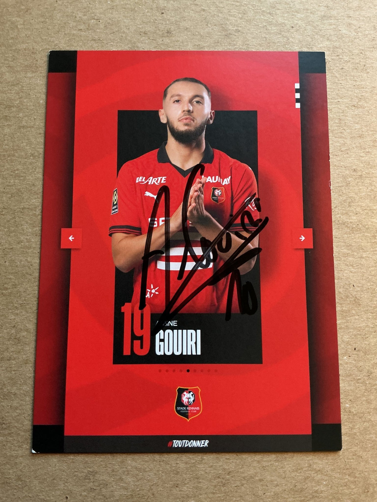 Amine Gouiri, Algeria 🇩🇿 Stade Rennes FC 2023/24 hand signed - Autographs-World
