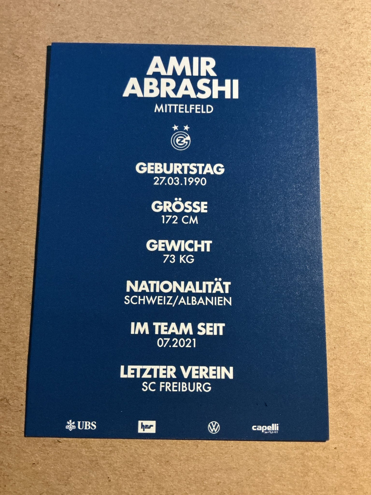 Amir Abrashi, Albania 🇦🇱 Grasshopper Zürich 2024/25 hand signed - Autographs-World