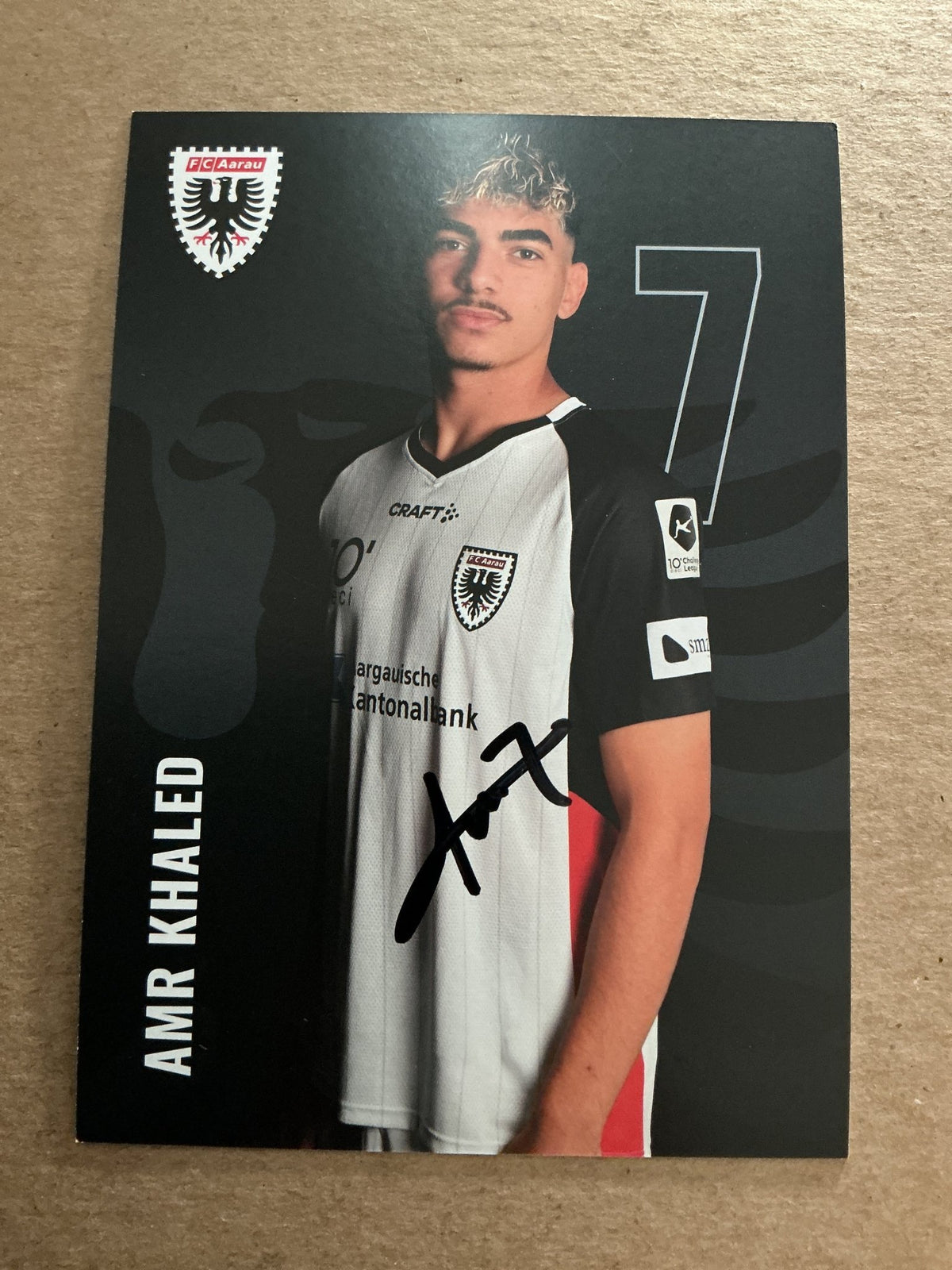 Amr Khaled, Egypt 🇪🇬 FC Aarau 2024/25 hand signed - Autographs-World