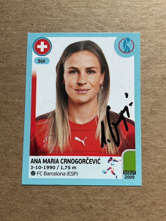 Ana Maria Crnogorcevic, Switzerland 🇨🇭 UEFA Women’s Euro Cup 2022 Panini hand signed - Autographs-World