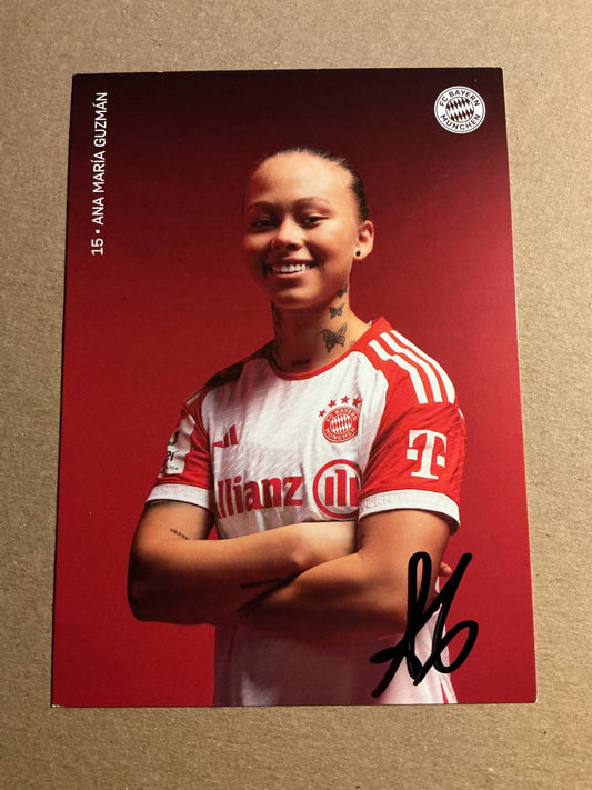 Ana María Guzmán, Colombia 🇨🇴 FC Bayern München 2023/24 hand signed - Autographs-World