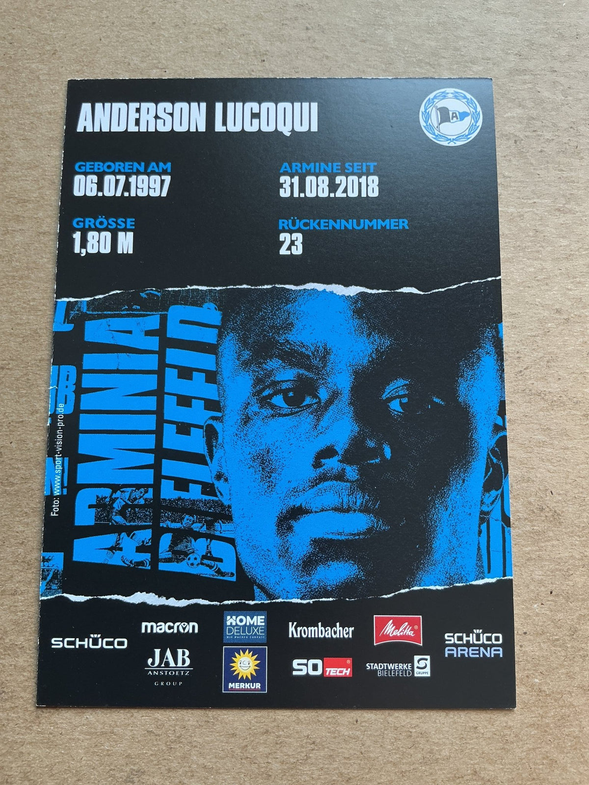 Anderson Lucoqui, Angola 🇦🇴 Arminia Bielefeld 2020/21 hand signed - Autographs-World