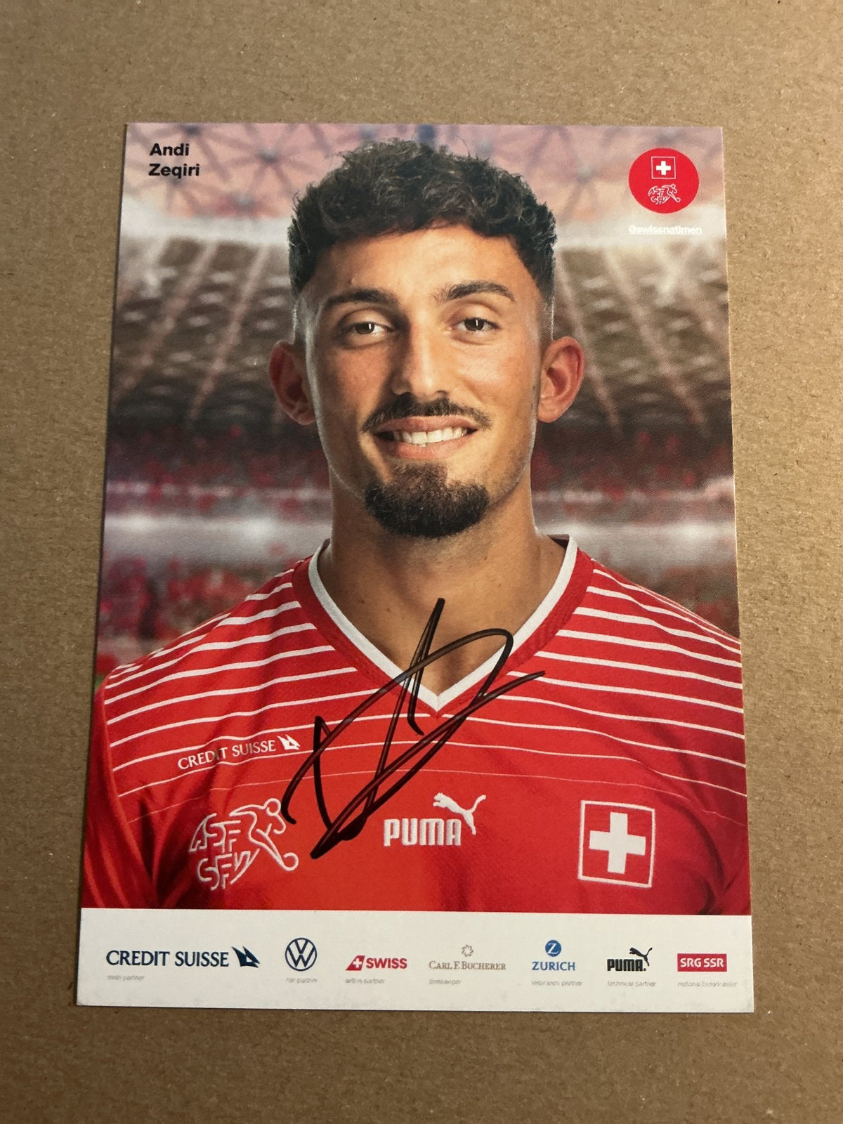 Andi Zeqiri, Switzerland 🇨🇭FIFA World Cup 2022 hand signed - Autographs-World