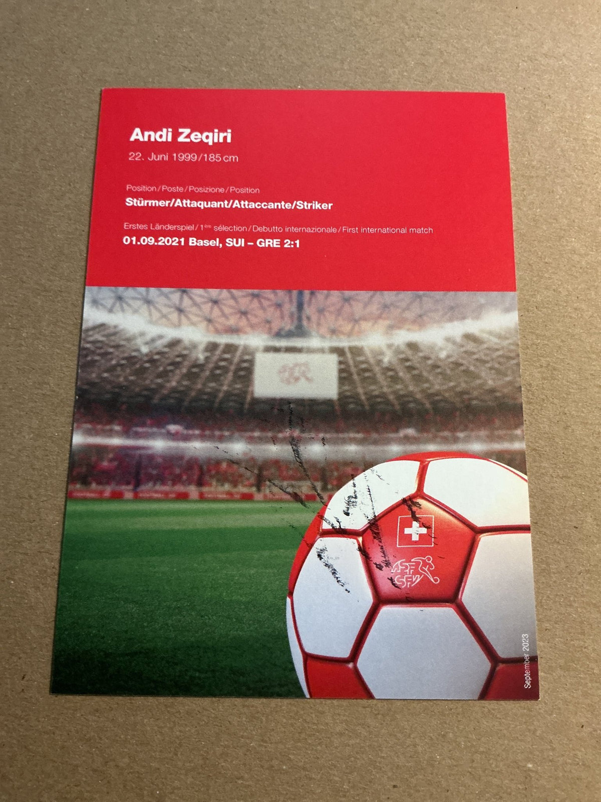 Andi Zeqiri, Switzerland 🇨🇭FIFA World Cup 2022 hand signed - Autographs-World