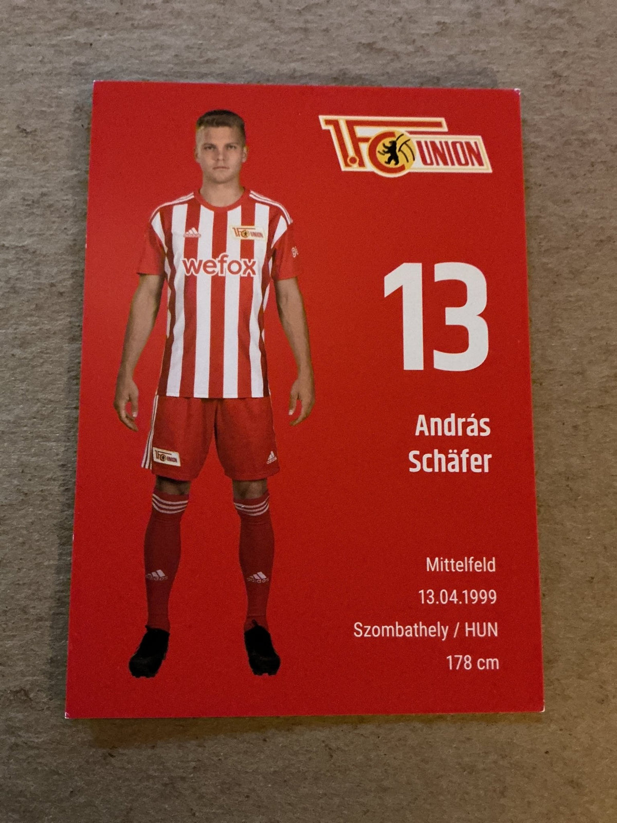 András Schäfer, Hungary 🇭🇺 1.FC Union Berlin 2022/23 hand signed - Autographs-World