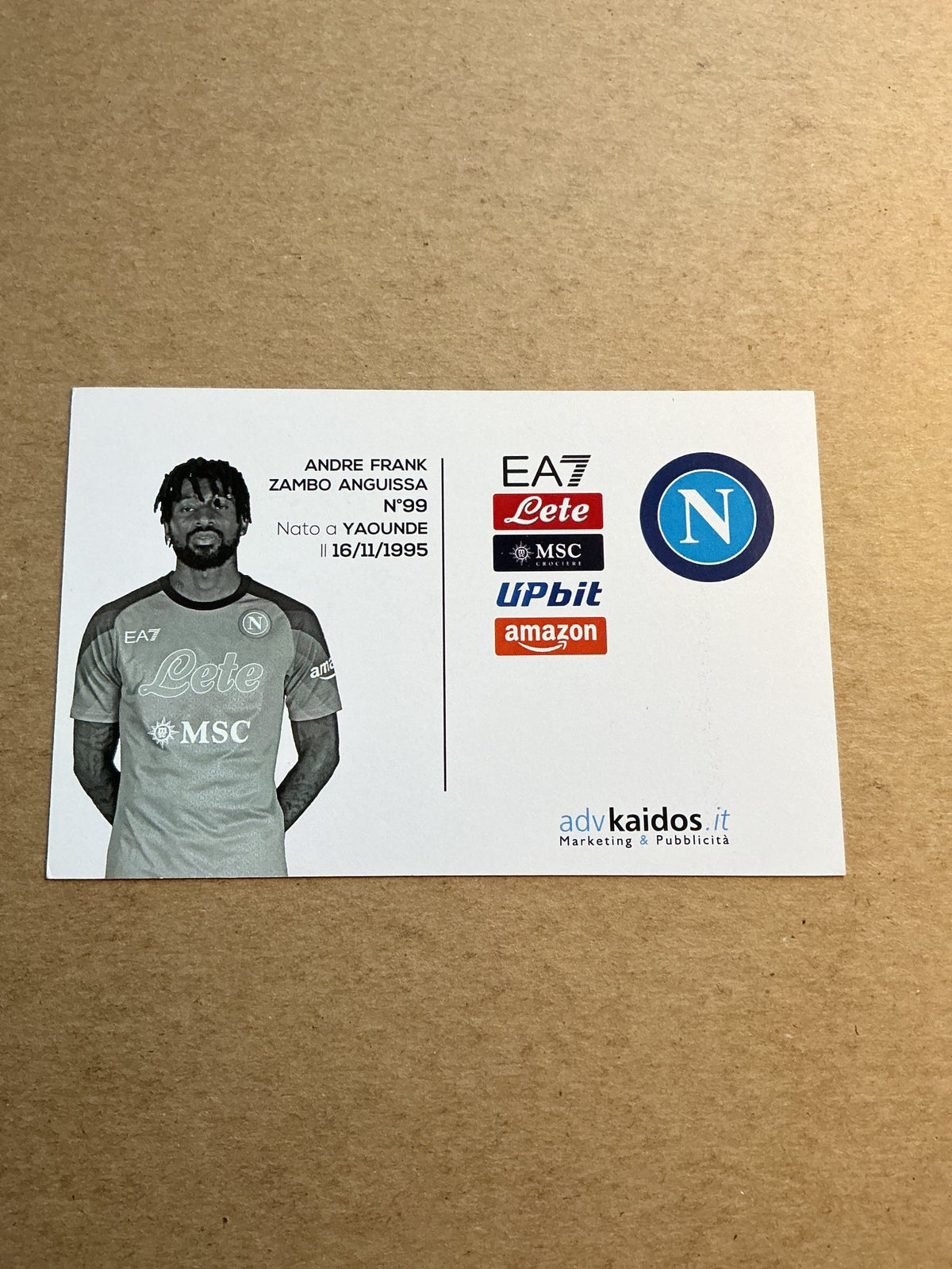 André-Frank Zambo Anguissa, Cameroon 🇨🇲 SSC Napoli 2022/23 hand signed - Autographs-World