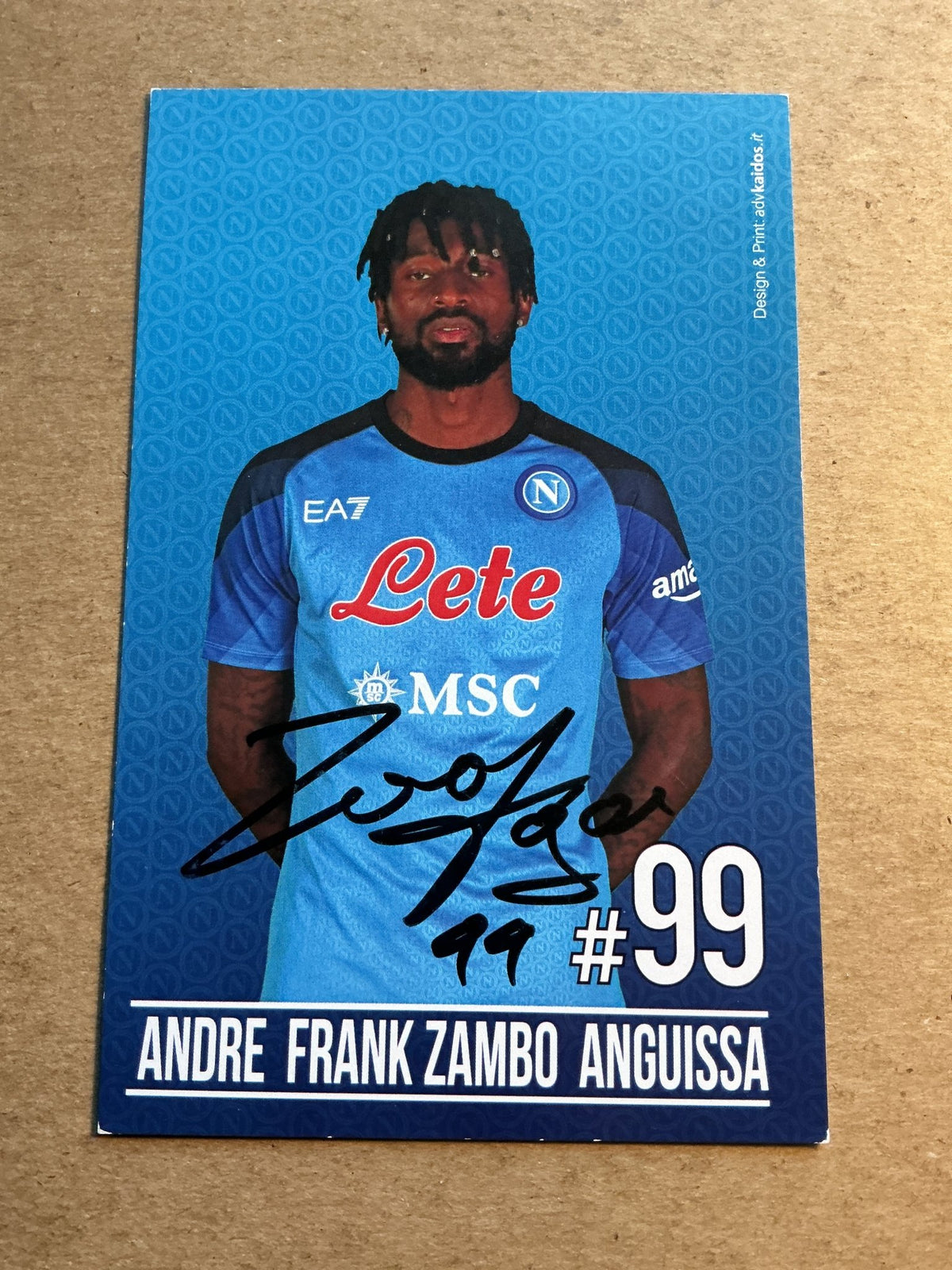 André-Frank Zambo Anguissa, Cameroon 🇨🇲 SSC Napoli 2022/23 hand signed - Autographs-World