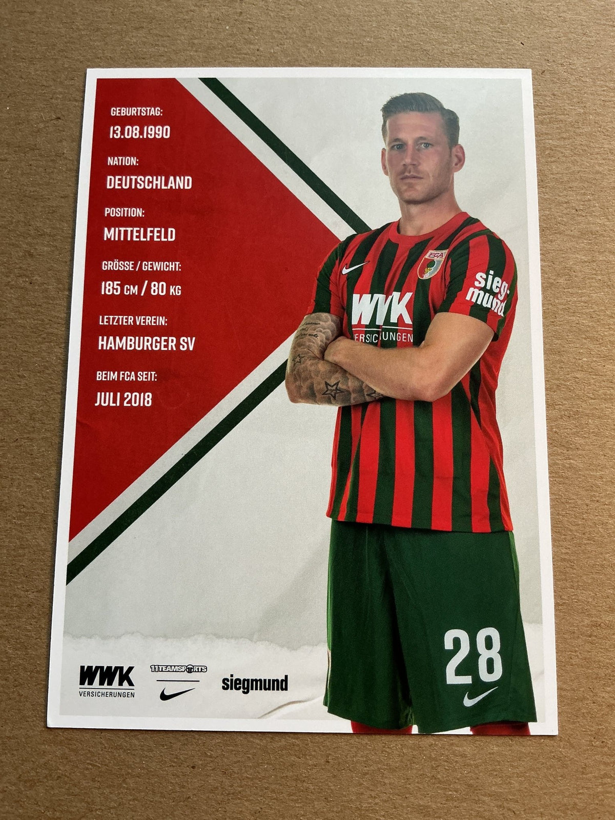 André Hahn, Germany 🇩🇪 FC Augsburg 2021/22 hand signed - Autographs-World