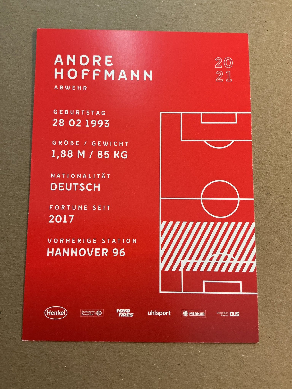 Andre Hoffmann, Germany 🇩🇪 Fortuna Düsseldorf 2020/21 hand signed - Autographs-World