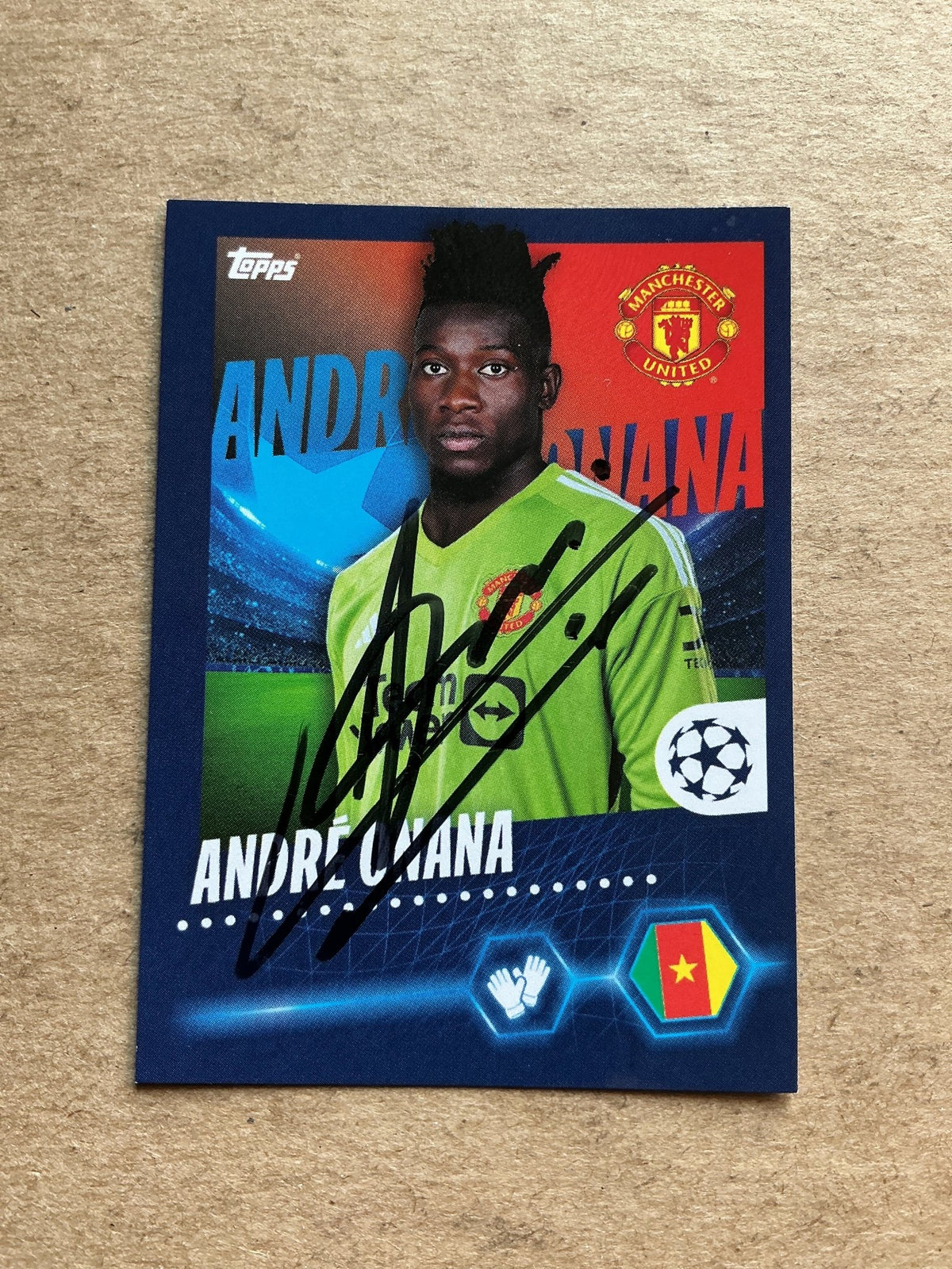 Andre Onana, Cameroon 🇨🇲 Manchester United 2023/24 Topps hand signed - Autographs-World