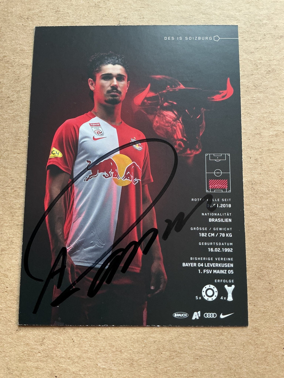 André Ramalho, Brazil 🇧🇷 Red Bull Salzburg 2020/21 hand signed - Autographs-World
