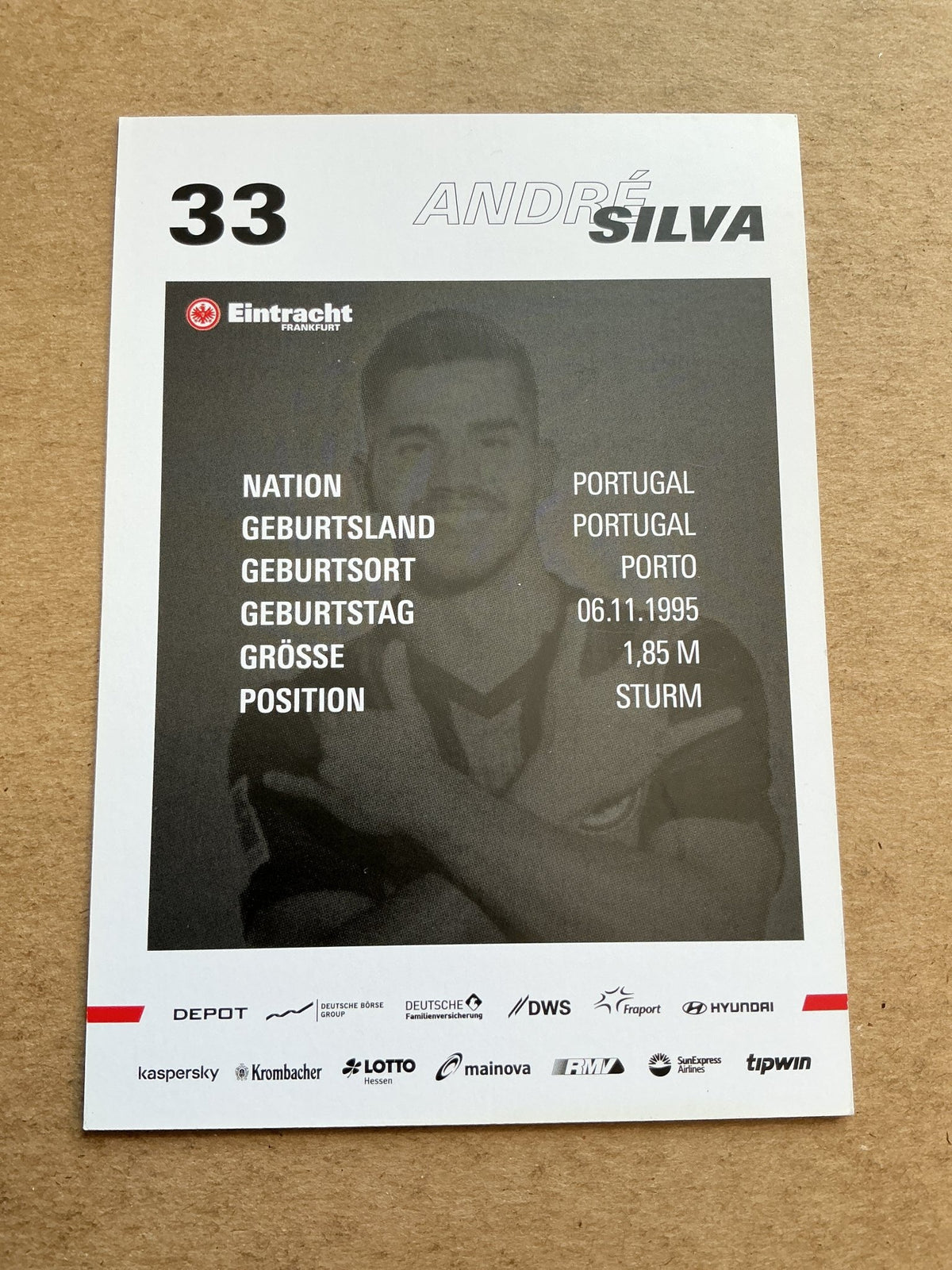 André Silva, Portugal 🇵🇹 Eintracht Frankfurt 2020/21 hand signed - Autographs-World
