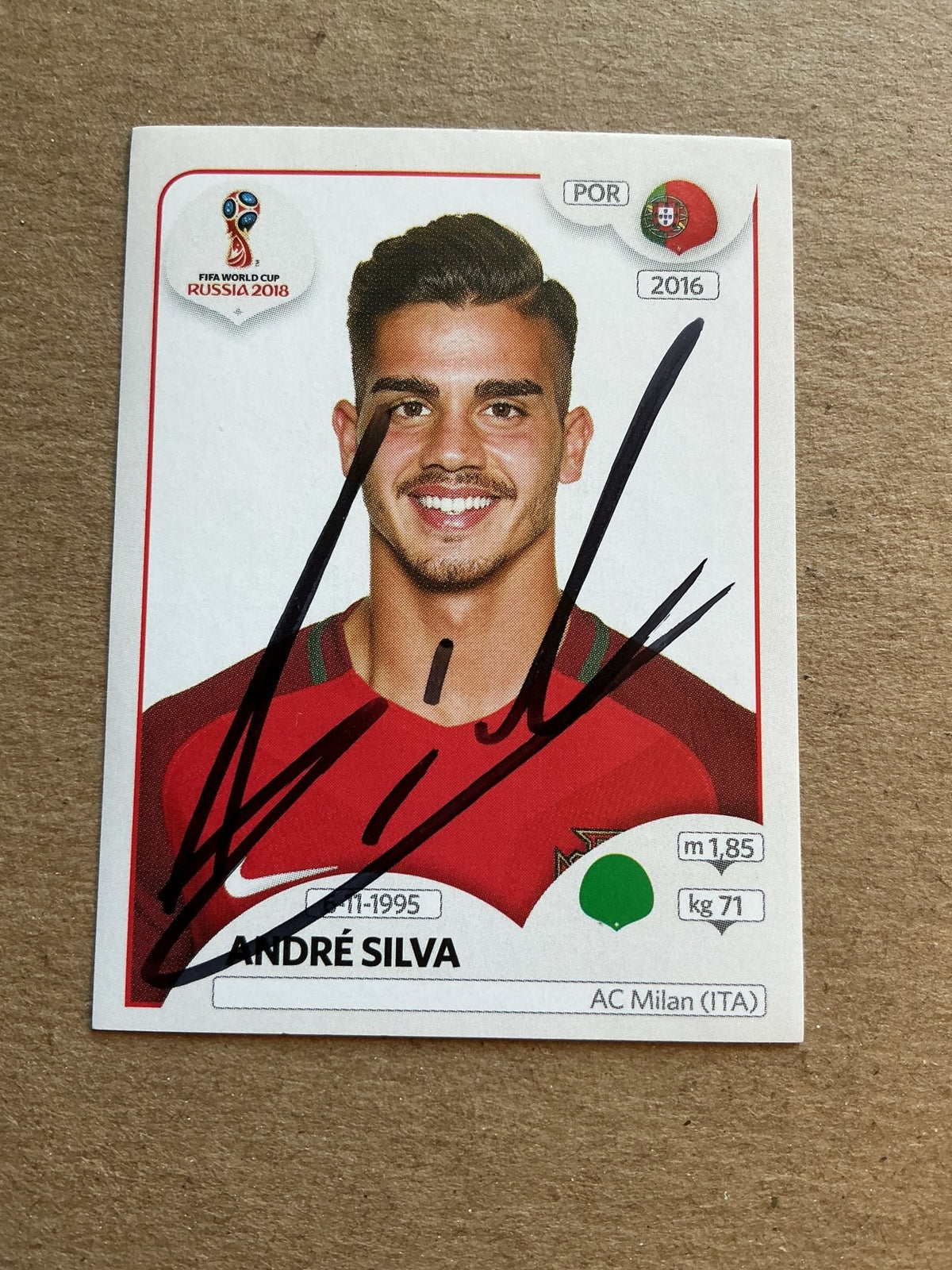 André Silva, Portugal 🇵🇹 FIFA World Cup 2018 Panini hand signed - Autographs-World