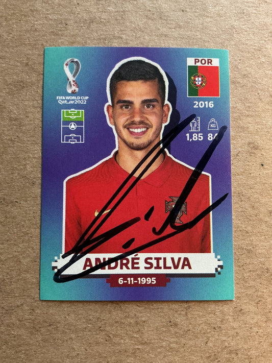 Andre Silva, Portugal 🇵🇹 FIFA World Cup 2022 Panini hand signed - Autographs-World