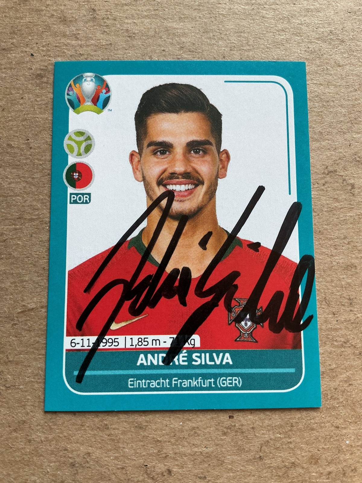 André Silva, Portugal 🇵🇹 UEFA Euro 2020 Panini hand signed - Autographs-World