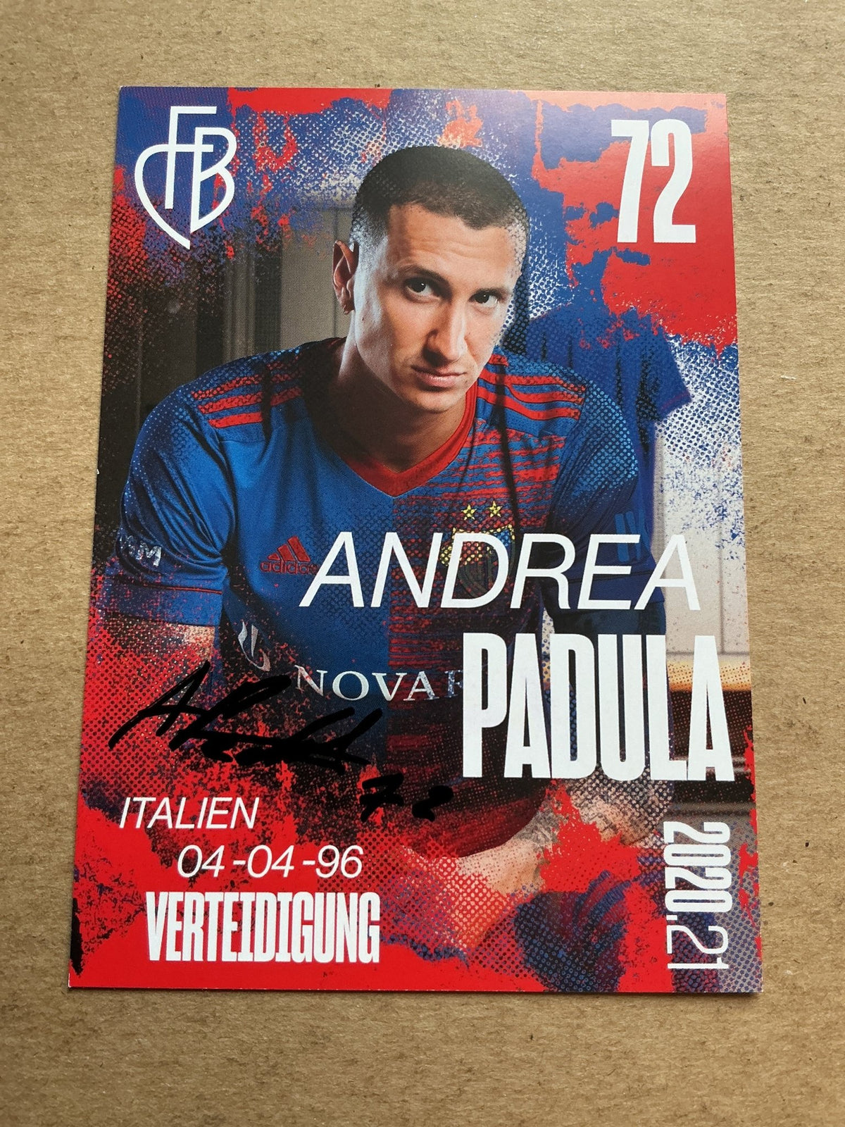 Andrea Padula, Italy 🇮🇹 FC Basel 2020/21 hand signed - Autographs-World