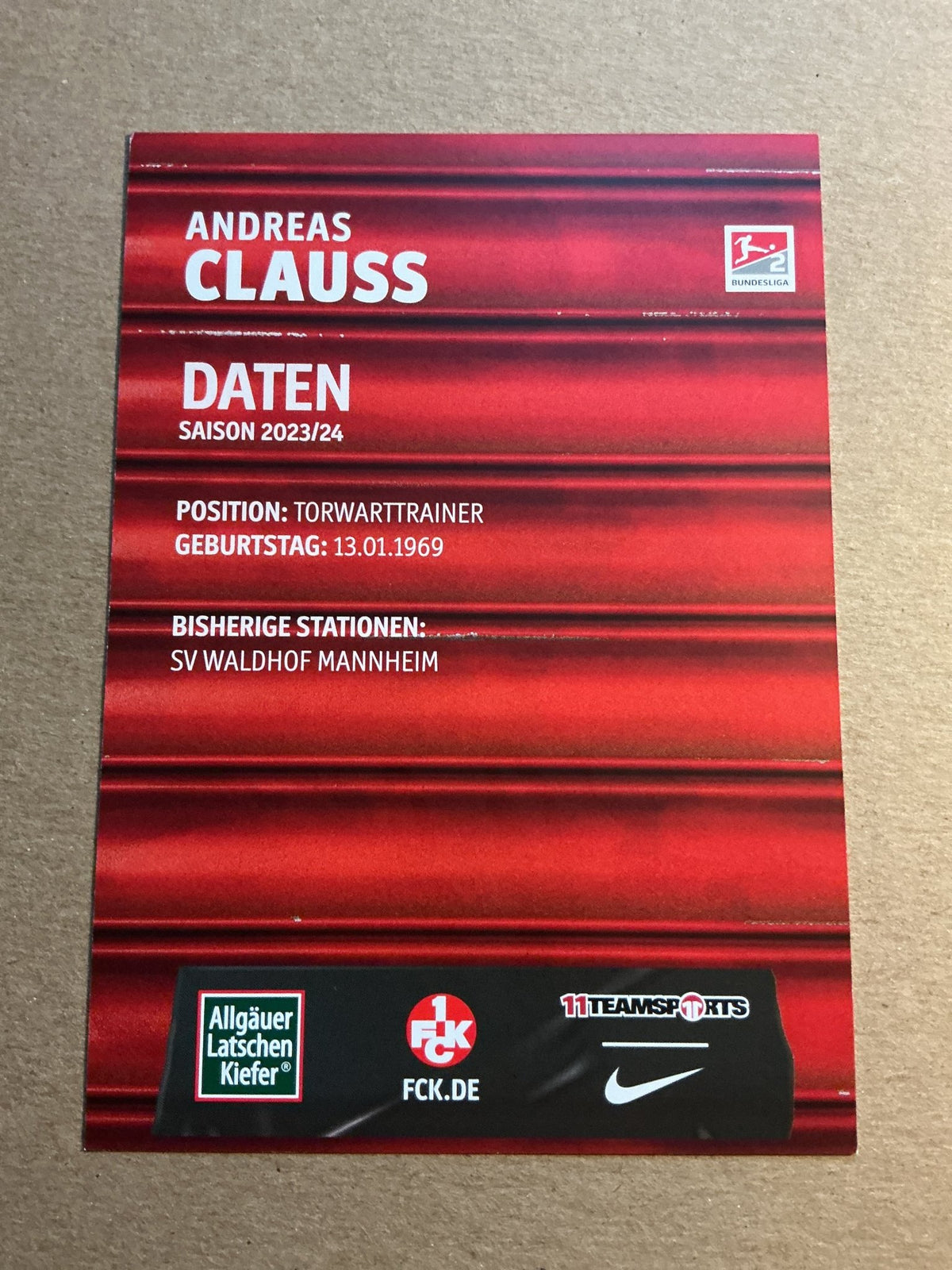 Andreas Clauss, Germany 🇩🇪 1.FC Kaiserslautern 2023/24 hand signed - Autographs-World
