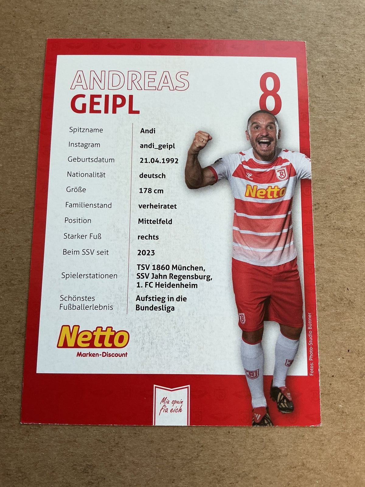 Andreas Geipl, Germany 🇩🇪 SSV Jahn Regensburg 2023/24 hand signed - Autographs-World