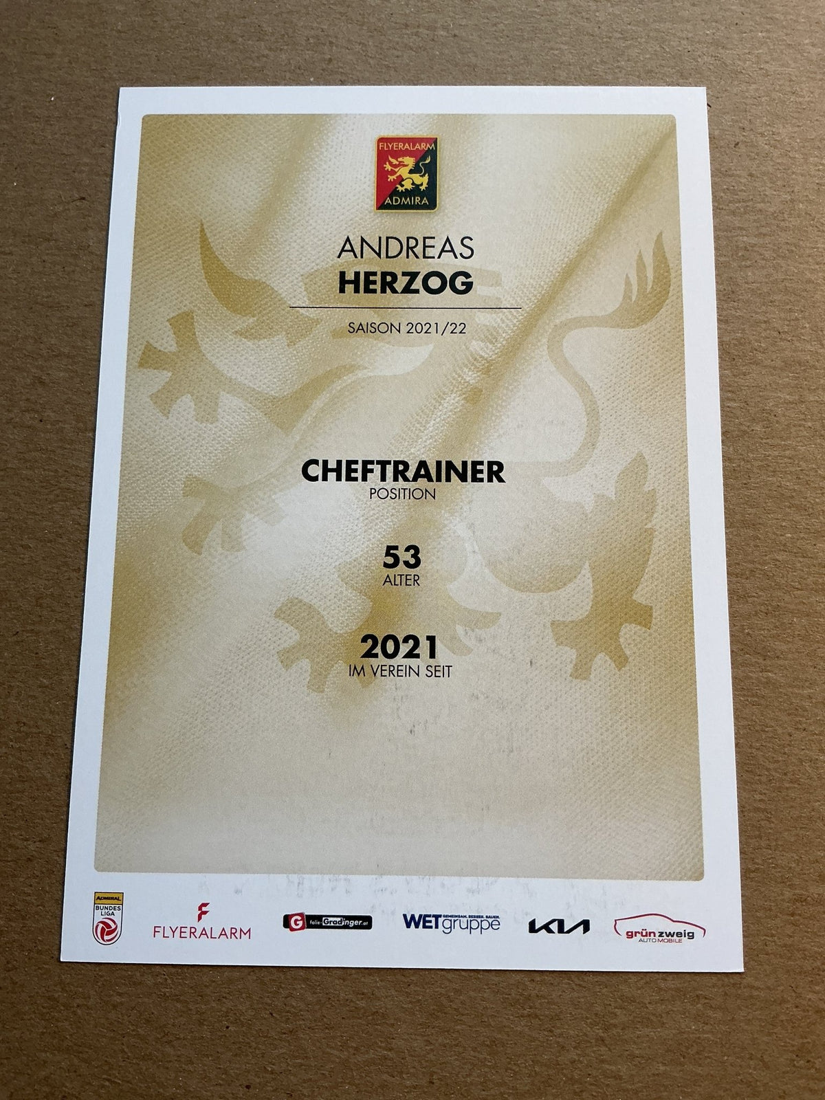 Andreas Herzog, Austria 🇦🇹 Admira Wacker 2021/22 hand signed - Autographs-World