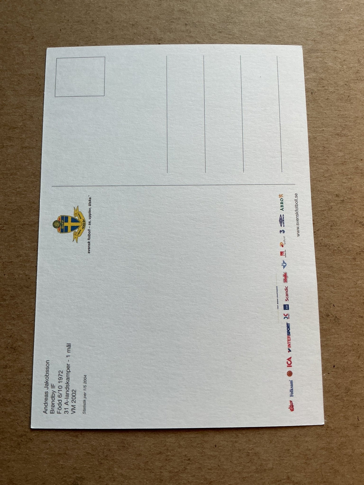 Andreas Jakobsson, Sweden 🇸🇪 UEFA Euro 2004 hand signed - Autographs-World