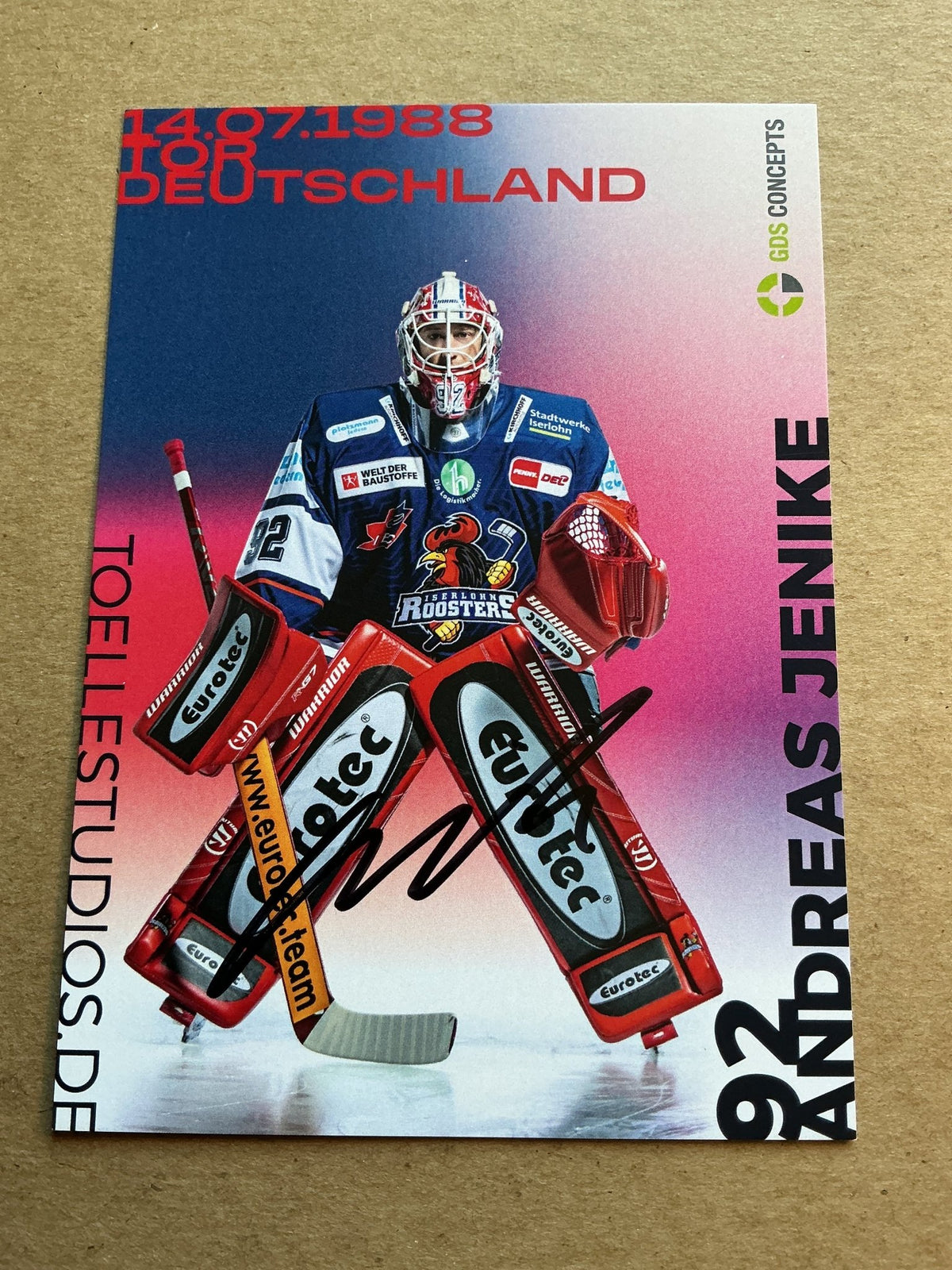 Andreas Jenike, Germany 🇩🇪 Iserlohn Roosters 2024/25 hand signed - Autographs-World