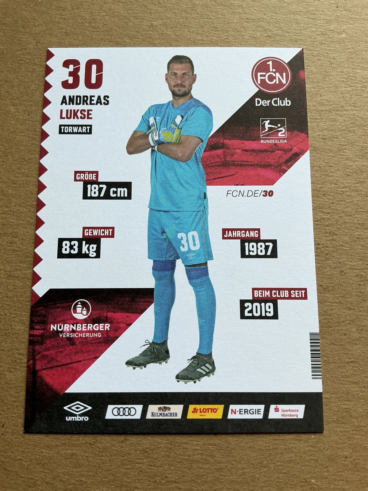 Andreas Lukse, Austria 🇦🇹 1.FC Nürnberg 2020/21 hand signed - Autographs-World
