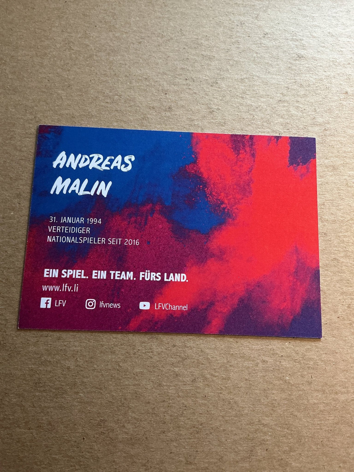 Andreas Malin, Liechtenstein 🇱🇮 2022 hand signed - Autographs-World