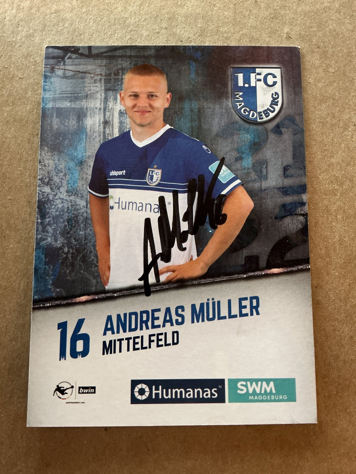 Andreas Müller, Germany 🇩🇪 1.FC Magdeburg 2021/22 hand signed - Autographs-World