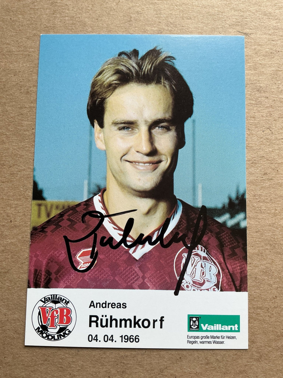 Andreas Rühmkorf, Austria 🇦🇹 VfB Mödling 1992/93 hand signed - Autographs-World