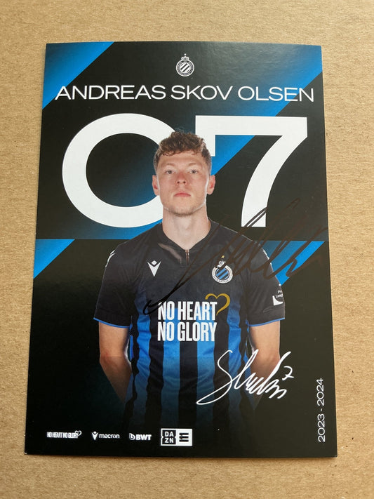 Andreas Skov Olsen, Denmark 🇩🇰 Club Brugge 2023/24 hand signed - Autographs-World