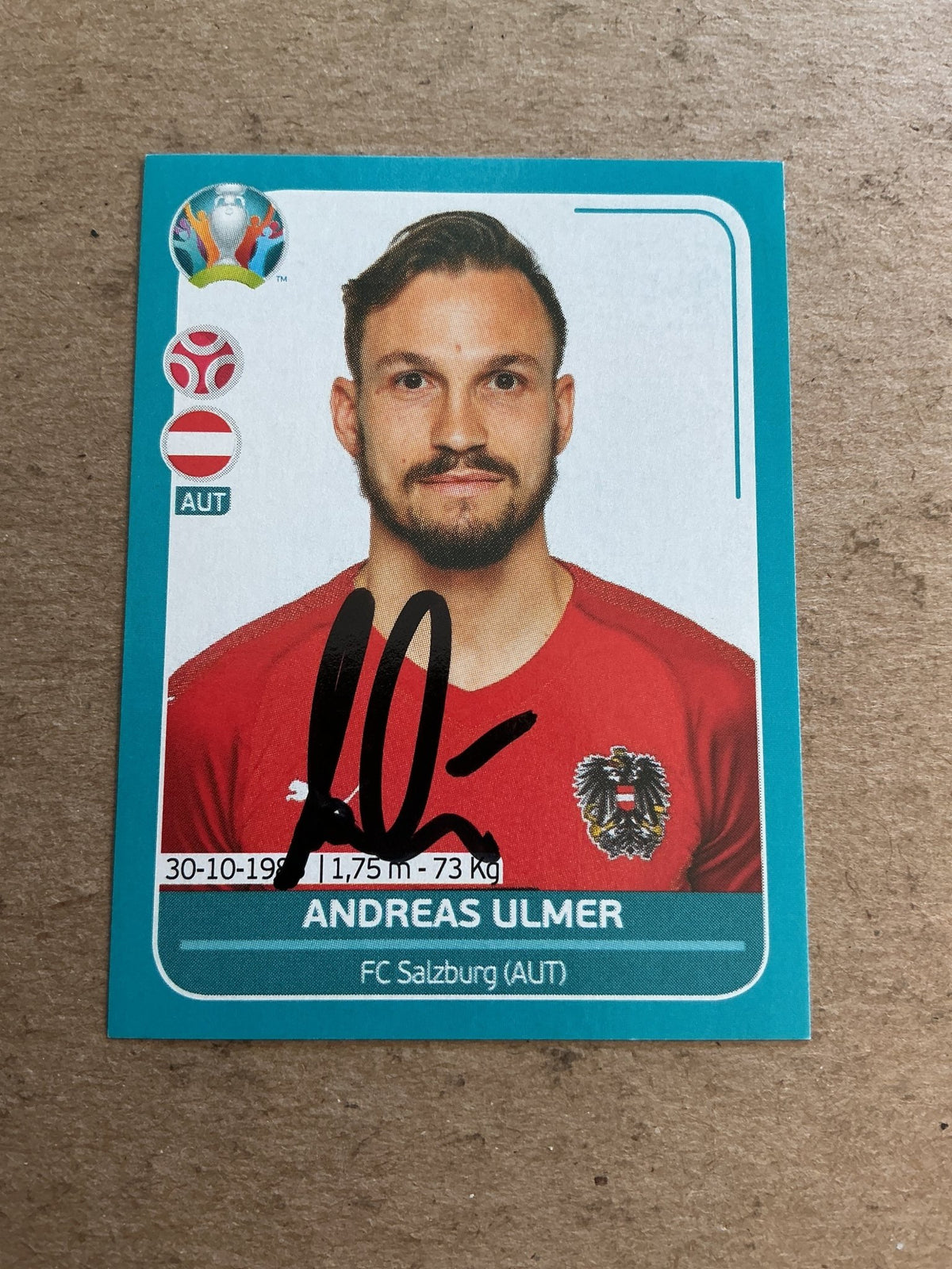 Andreas Ulmer, Austria 🇦🇹 UEFA Euro 2020 Panini hand signed - Autographs-World
