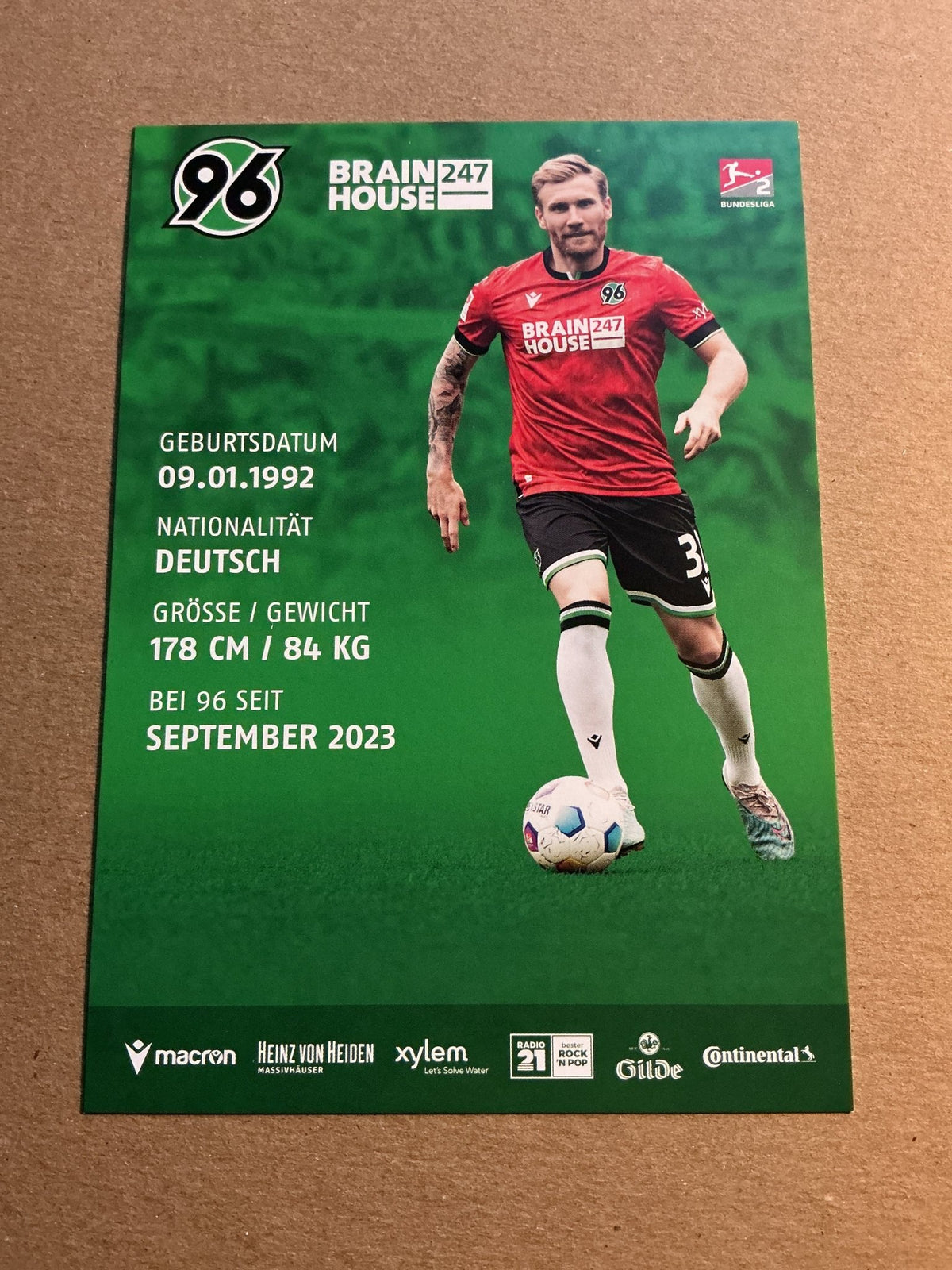 Andreas Voglsammer, Germany 🇩🇪 Hannover 96 2023/24 hand signed - Autographs-World