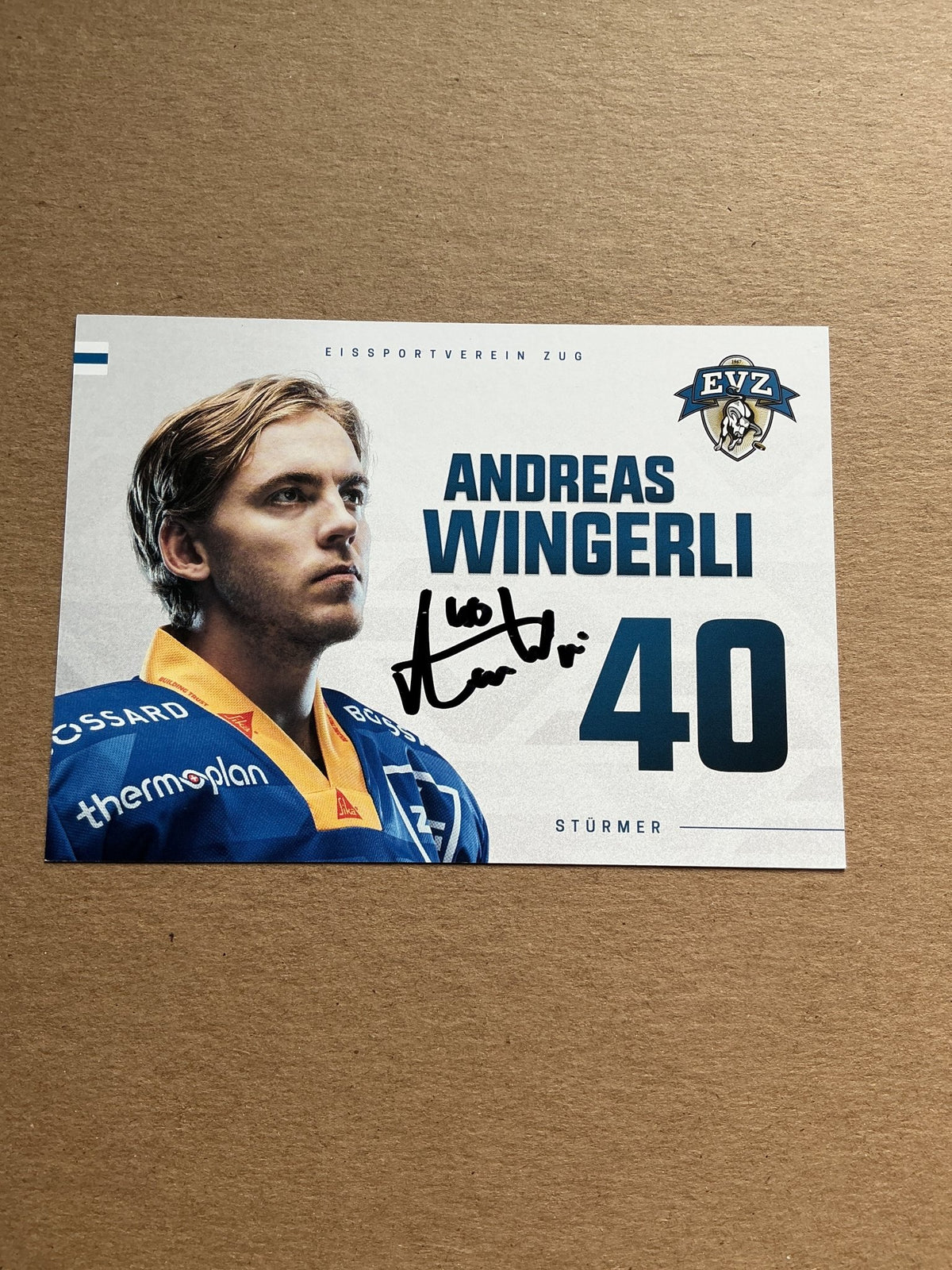 Andreas Wingerli, Sweden 🇸🇪 EV Zug 2024/25 hand signed - Autographs-World