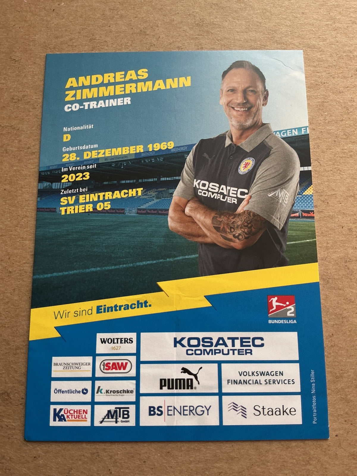 Andreas Zimmermann, Germany 🇩🇪 Eintracht Braunschweig 2023/24 hand signed - Autographs-World