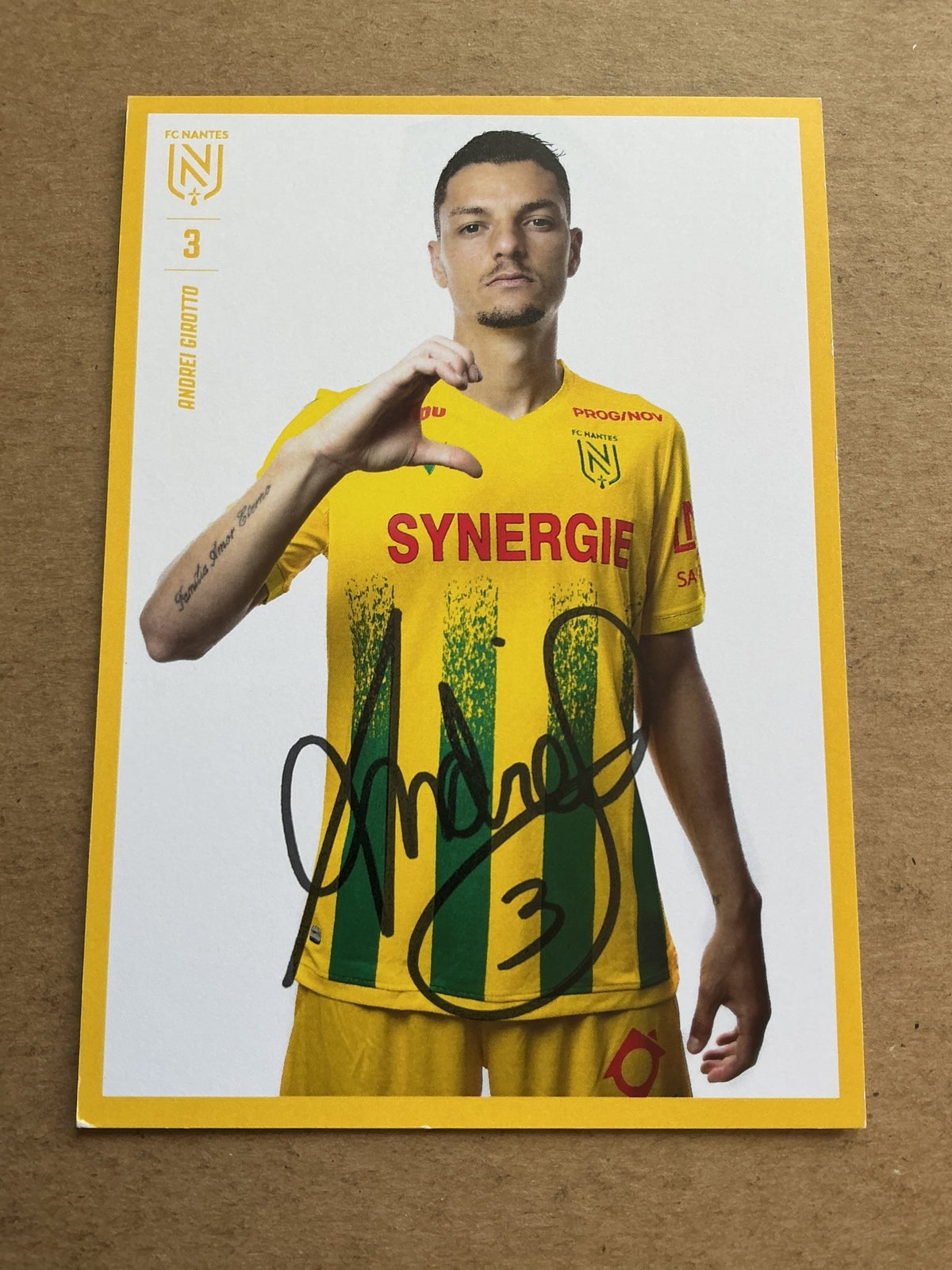 Andrei Girotto, Brazil 🇧🇷 FC Nantes 2020/21 hand signed - Autographs-World