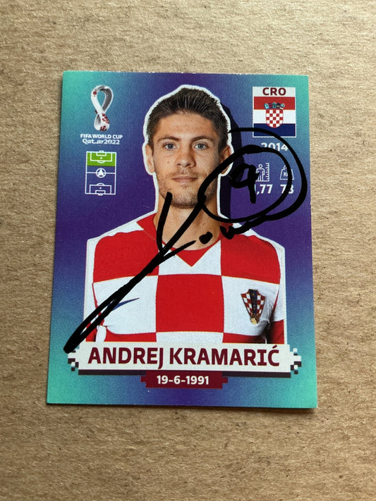 Andrej Kramaric, Croatia 🇭🇷 FIFA World Cup 2022 Panini hand signed - Autographs-World
