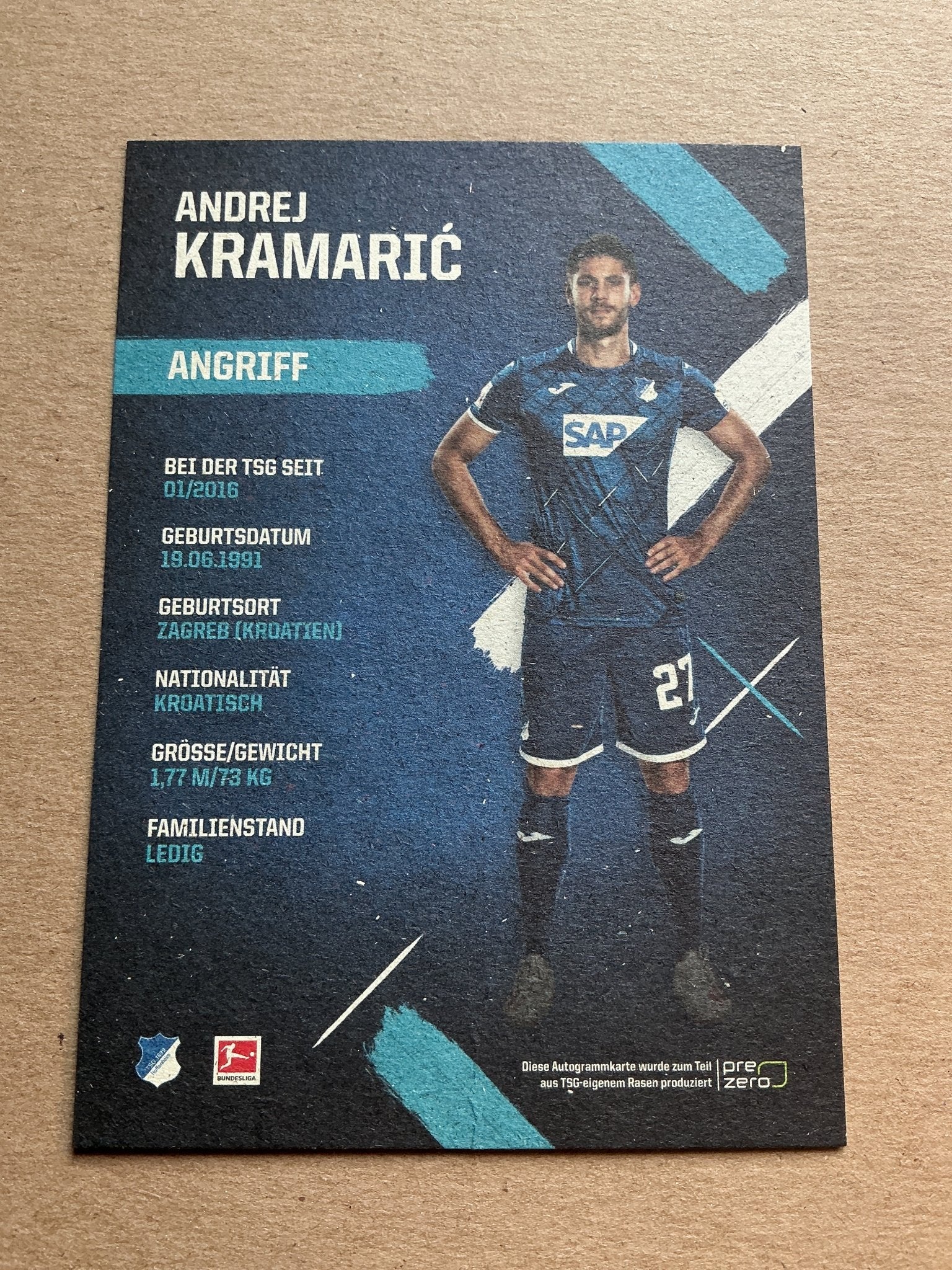 Andrej Kramarić, Croatia 🇭🇷 TSG 1899 Hoffenheim 2019/20 hand signed - Autographs-World