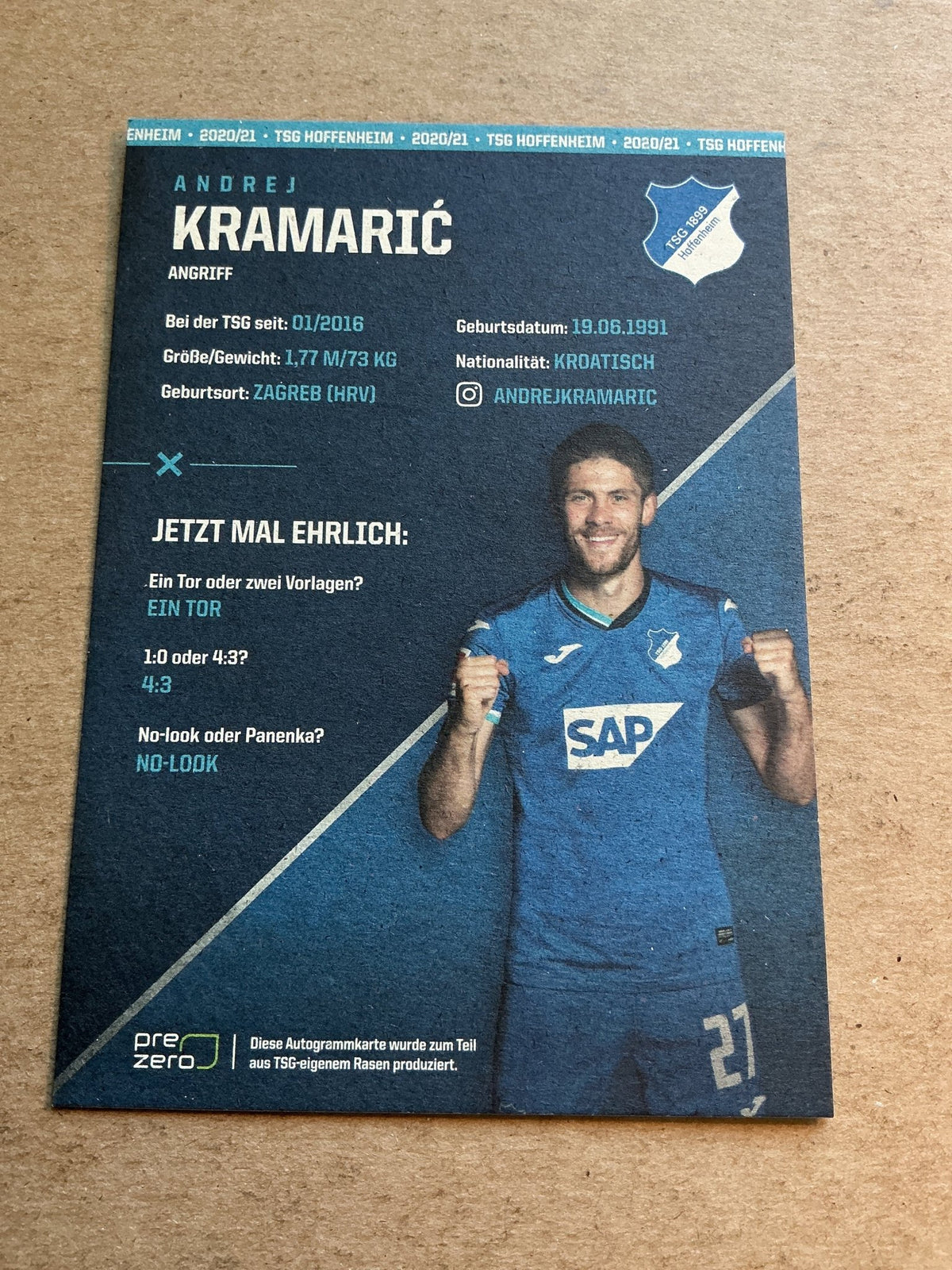 Andrej Kramarić, Croatia 🇭🇷 TSG 1899 Hoffenheim 2020/21 hand signed - Autographs-World