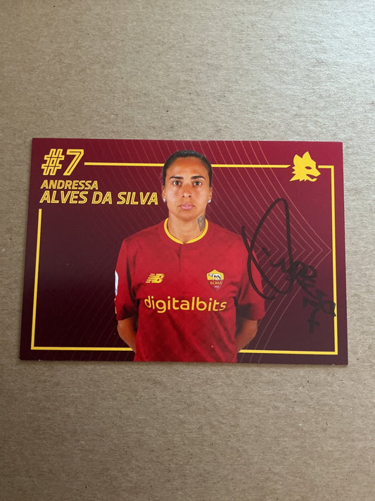 Andressa Alves, Brazil 🇧🇷 AS Roma 2022/23 hand signed - Autographs-World