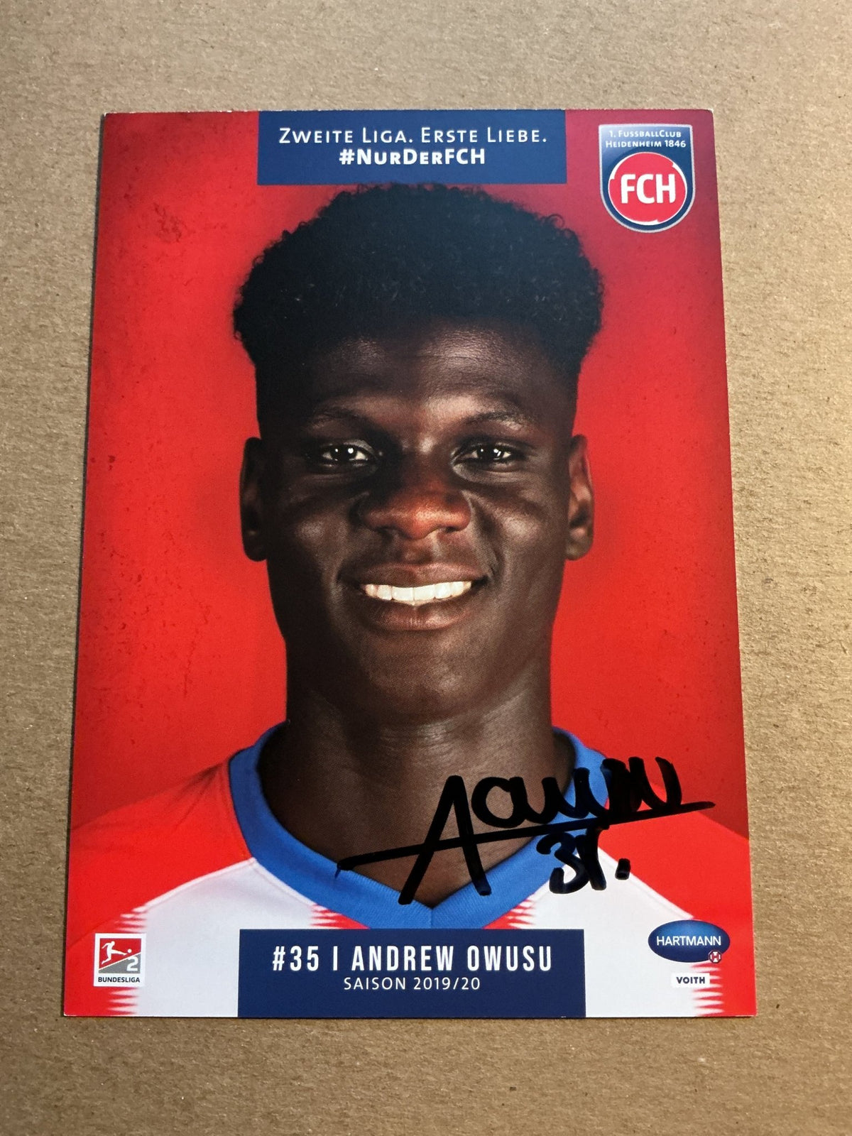 Andrew Owusu, Germany 🇩🇪 1.FC Heidenheim 2019/20 hand signed - Autographs-World
