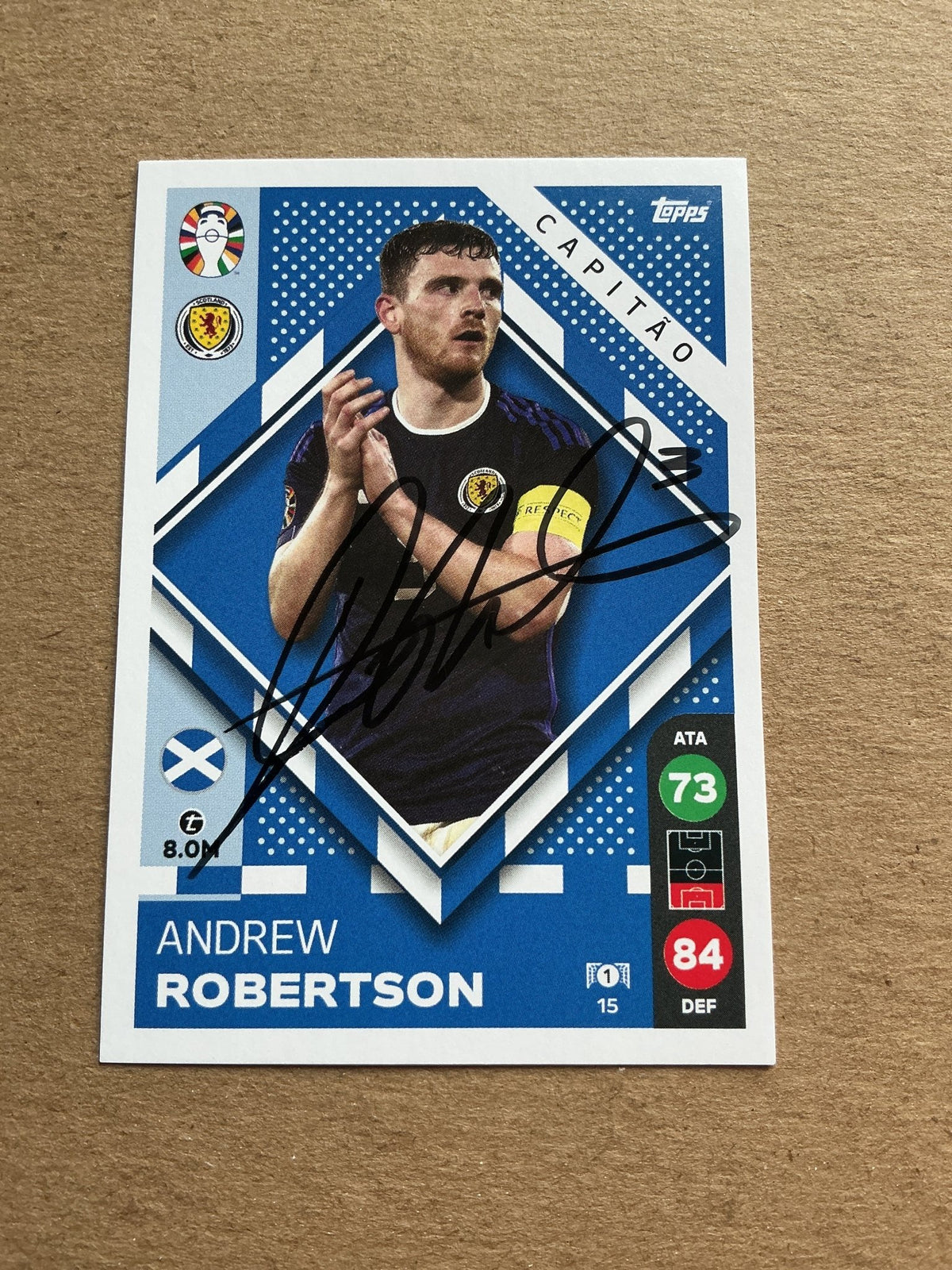 Andrew Robertson, Scotland 🏴󠁧󠁢󠁳󠁣󠁴󠁿 UEFA Euro 2024 Topps hand signed - Autographs-World
