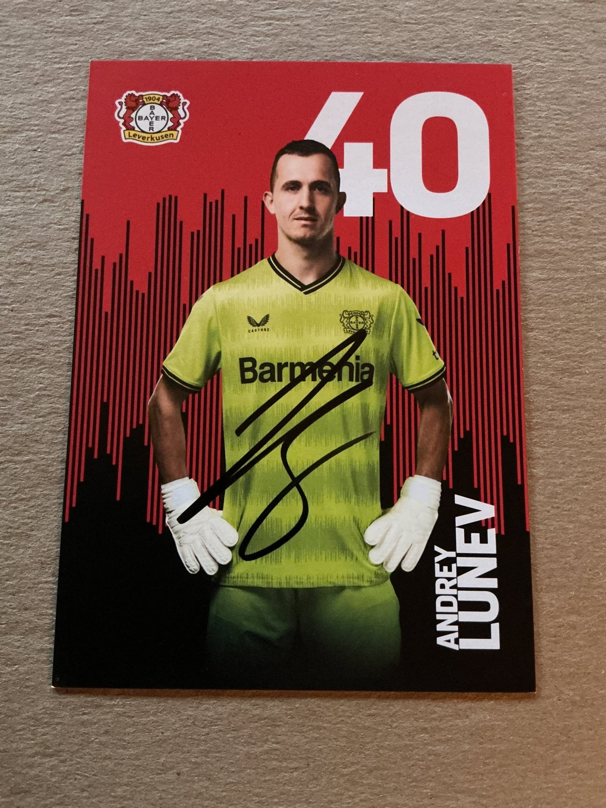 Andrey Lunev, Russia 🇷🇺 Bayer 04 Leverkusen 2022/23 hand signed - Autographs-World
