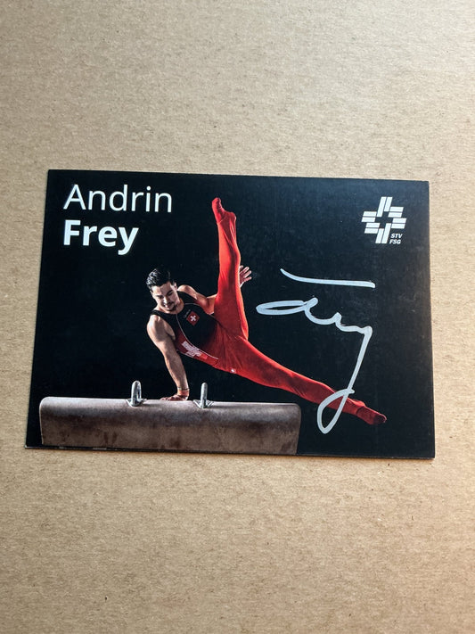 Andrin Frey, Switzerland 🇨🇭 Gymnastics Sports 2025 hand signed - Autographs-World