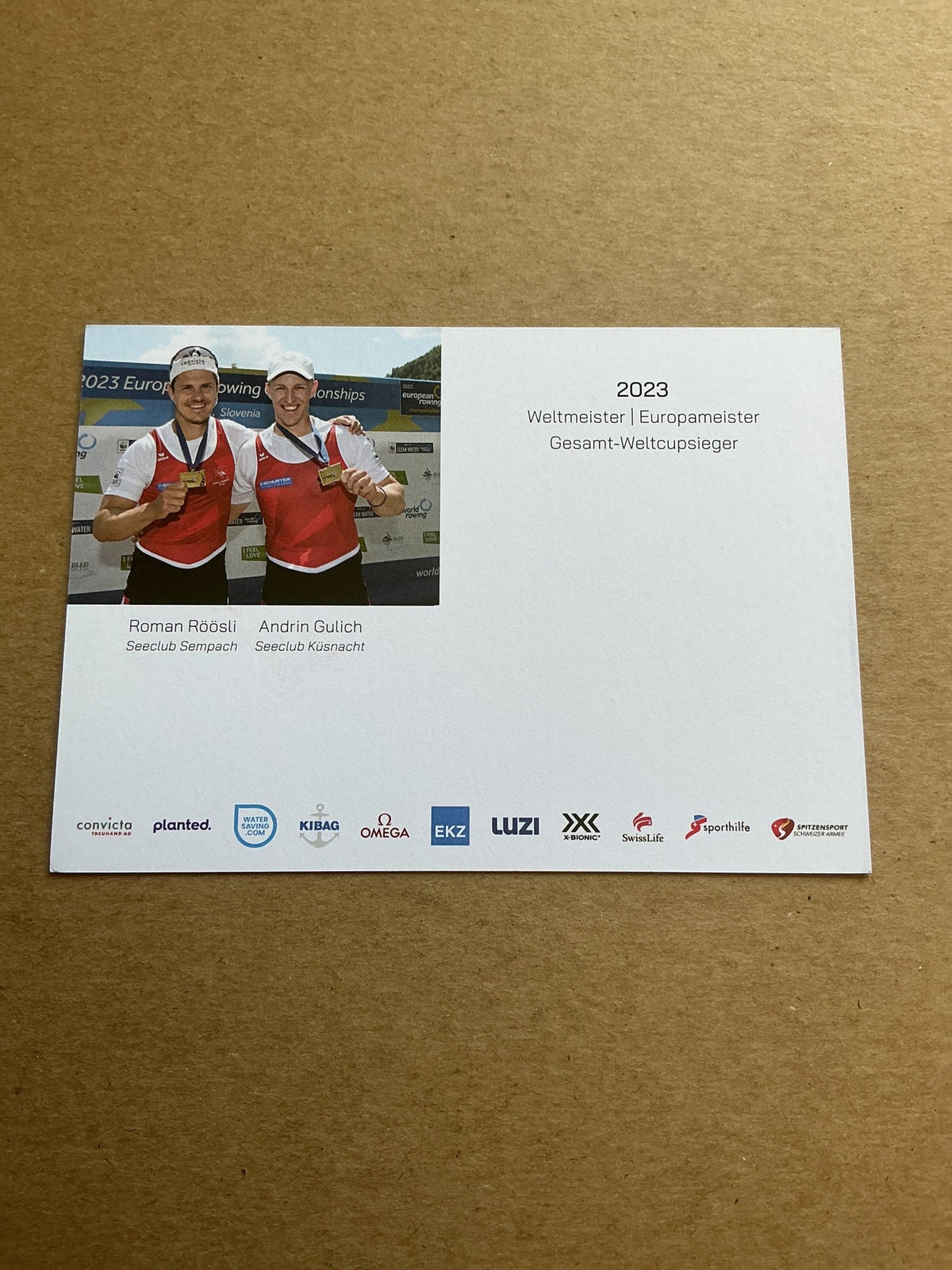 Andrin Gulich, Switzerland 🇨🇭 Rowing Summer Olympics 2024 hand signed - Autographs-World